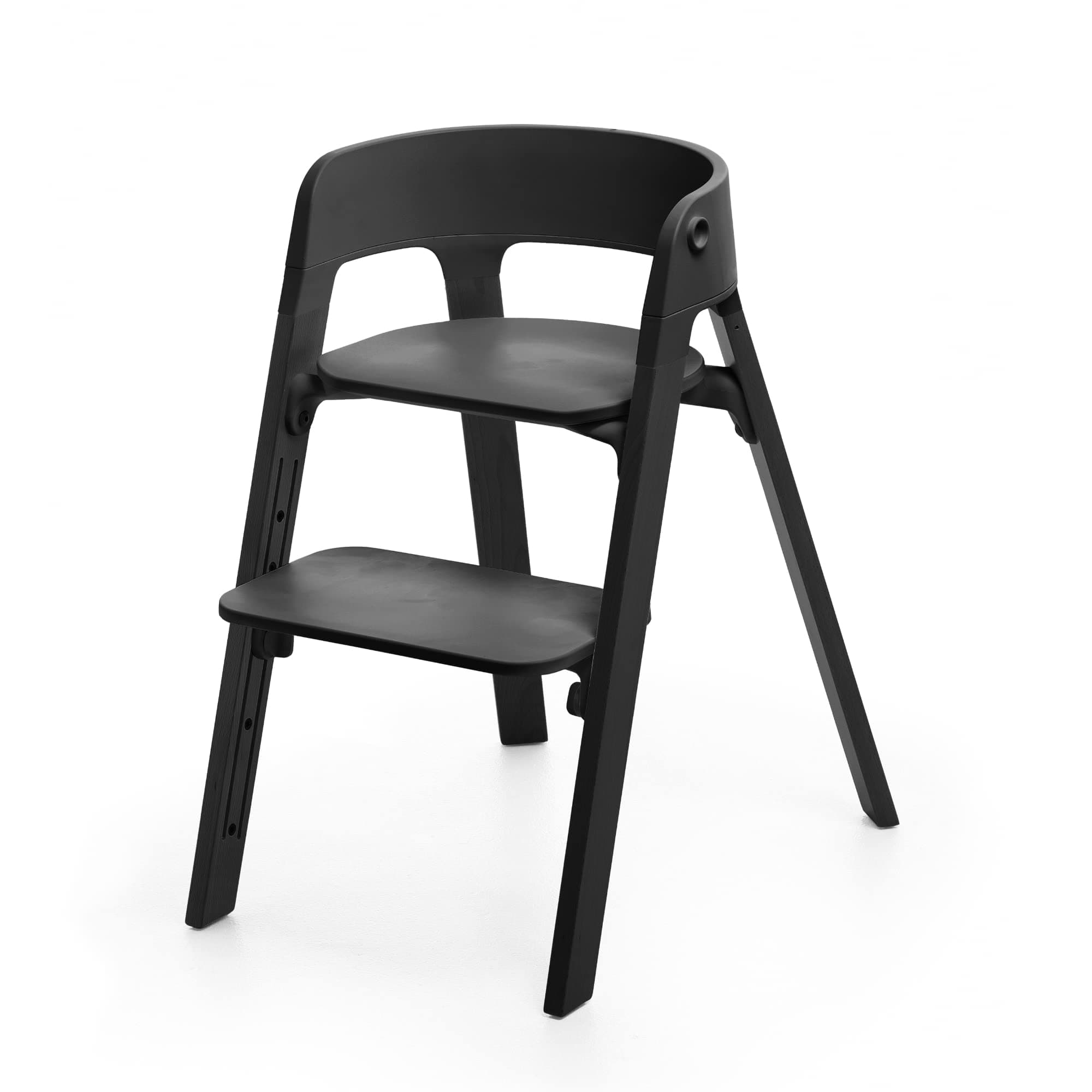 Stokke Steps Chair, Black - 5-in-1 Seat System - Transform Into Newborn + Toddler High Chair - Use Through Childhood or Up to 85 kg/187 lbs. - Tool-Free, Stylish & Adjustable