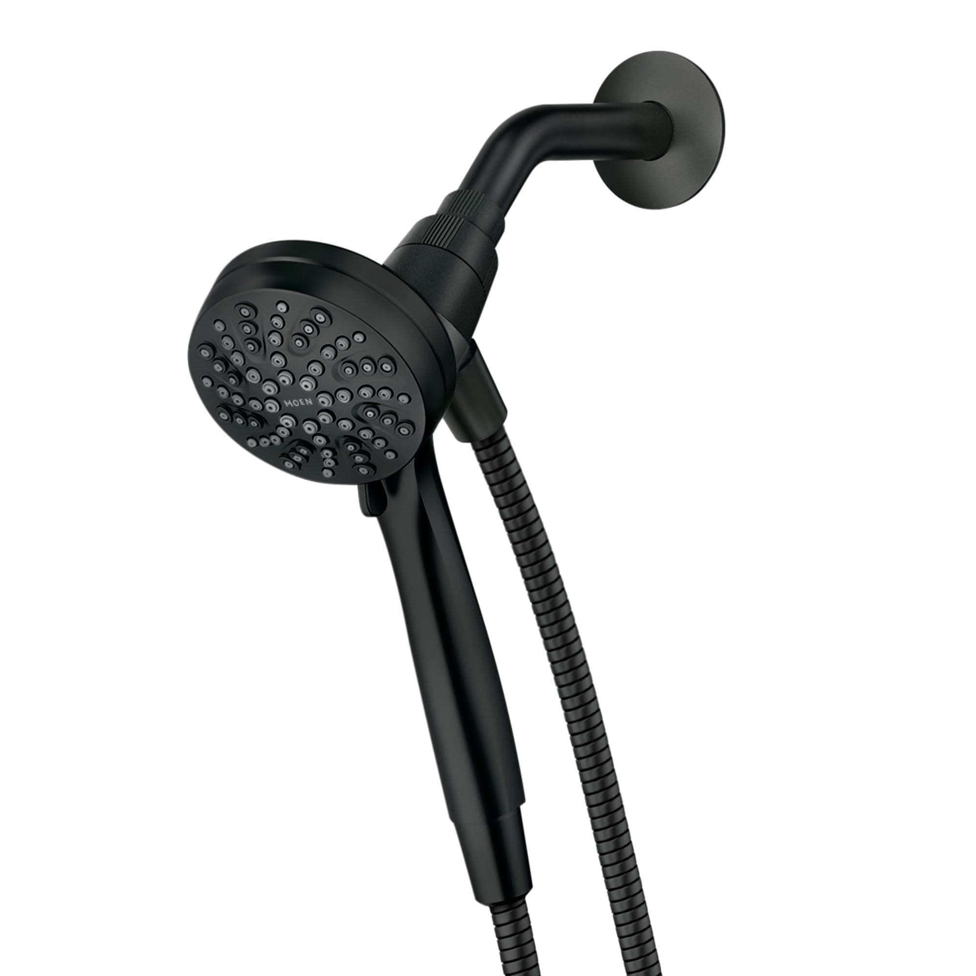 Engage Magnetix Matte Black Eco-Performance 3.5-Inch Six-Function Detachable Handheld Showerhead with Magnetic Docking System, 26100EPBL