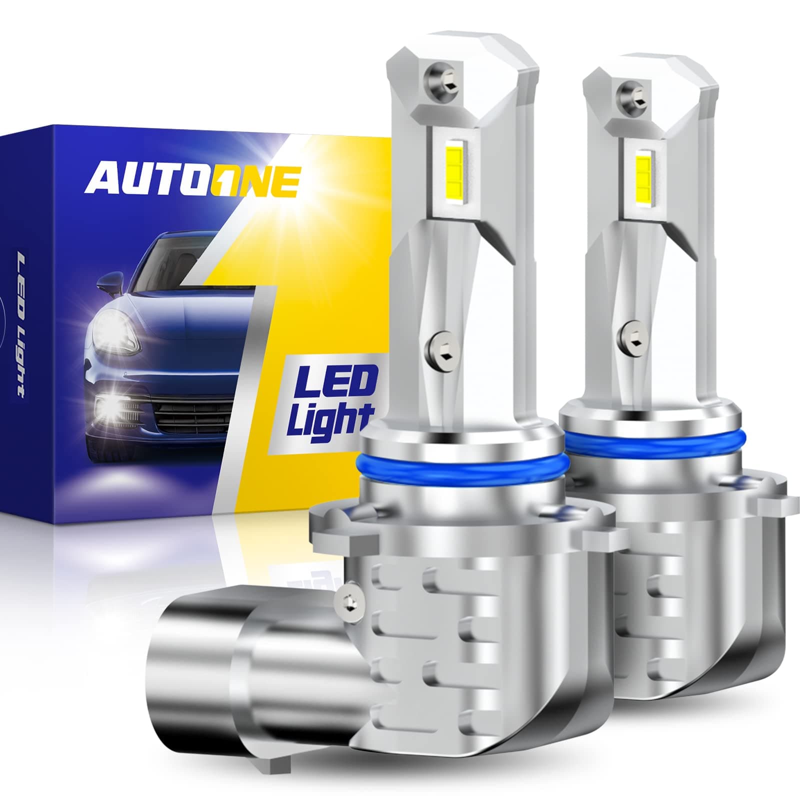 AUTOONE9006 LED Headlight Bulbs - HB4 Low Beam Headlamp Conversion - Fog Light & DRL Compatible - 6000K White, Plug-and-Play, Pack of 2