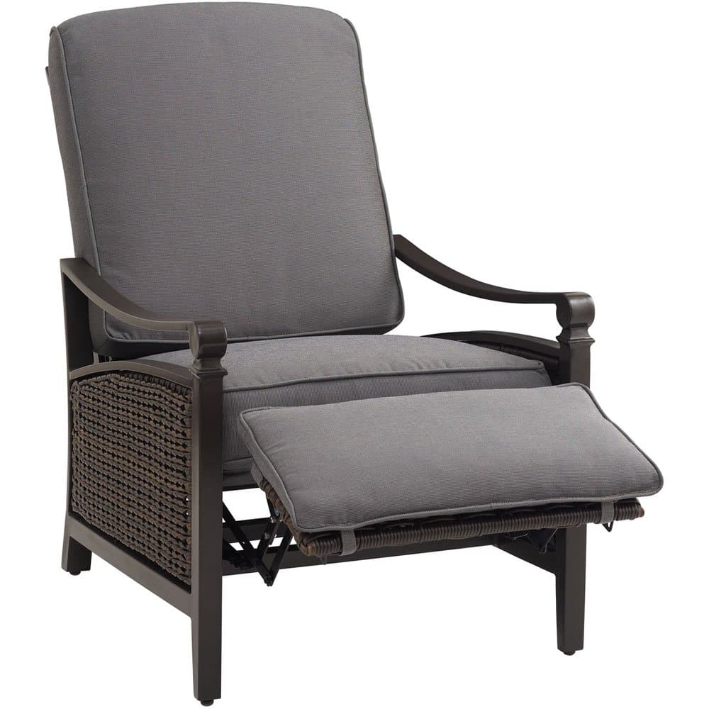 La-Z Boy Hanover IND Carson Rust-Free Aluminum Wicker Recliner Patio Chair Outdoor Furniture, Indigo