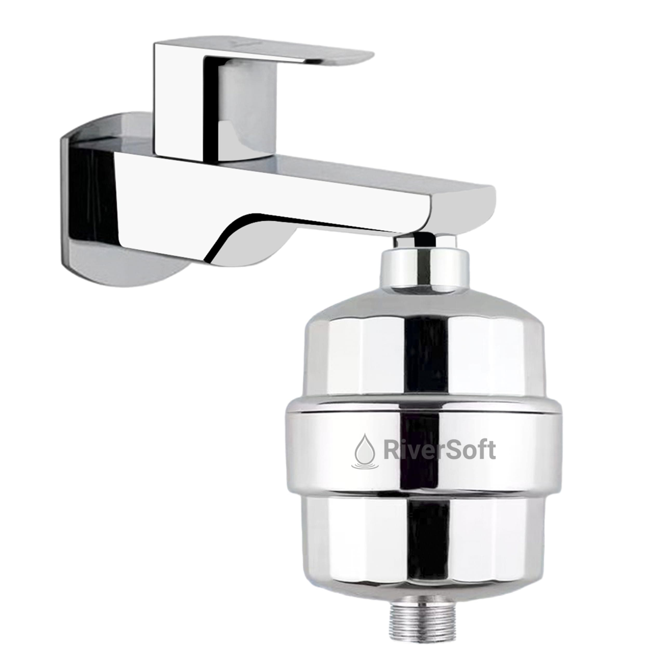 RIVERSOFT Diva PRO Shower and tap Filter for Hard Water with 15 Stage | Water Softener for Bathroom | Hard Water Filter (Chrome, Pack of 1)