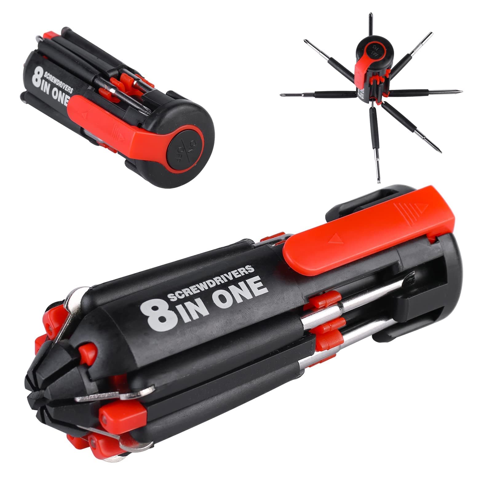 8-in-1 Screwdriver Set, General Maintenance Tools Ratchet Screwdriver with Worklight Nighttime Repair Screwdriver Home Repair Toolkit Portable Screwdriver Kit for DIY Maintenance Nightwork Repair