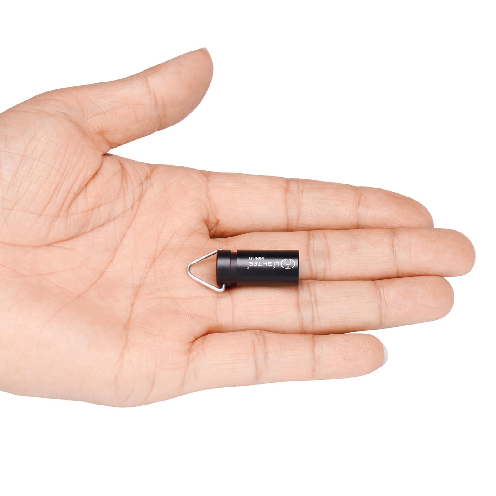 LIGHTFE Flashlight Mini glare portable keychain ornament high lumen Handheld torch emergency light (Mini01-Black)