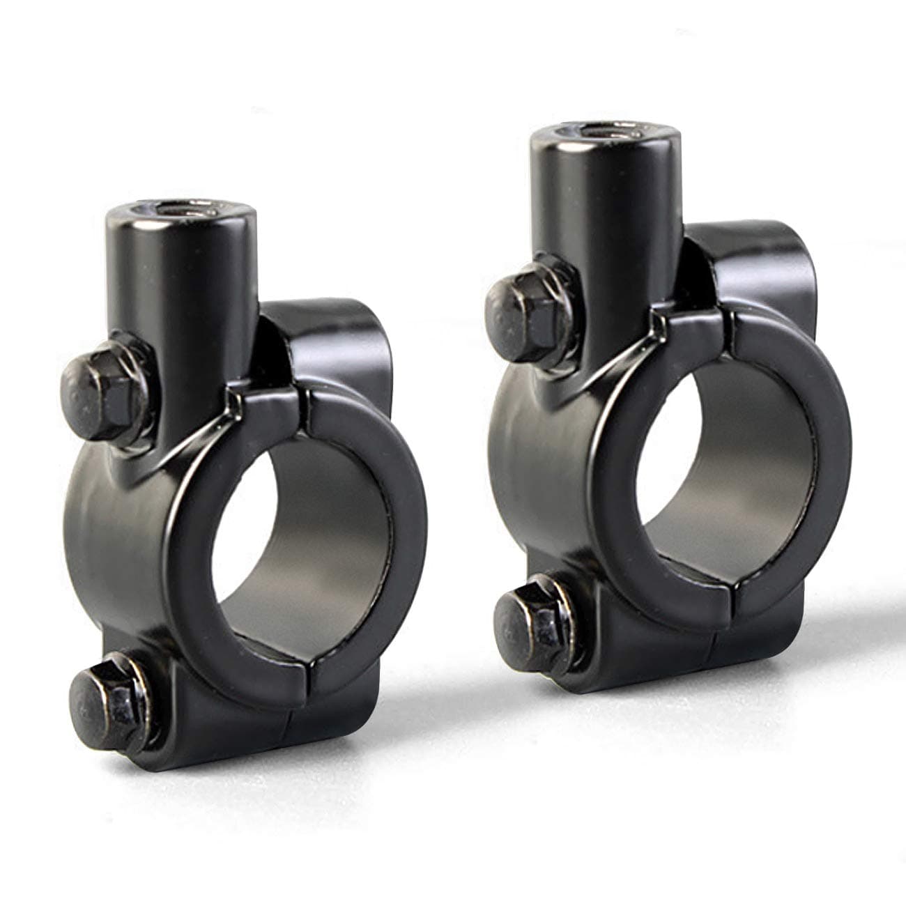 Motorcycle Mirrors Mounts 7/8" Handlebar Mirror Mount Holder Clamp Adaptor 10mm Thread For Motorcycles ATV Scooter Black(Pack of 2)