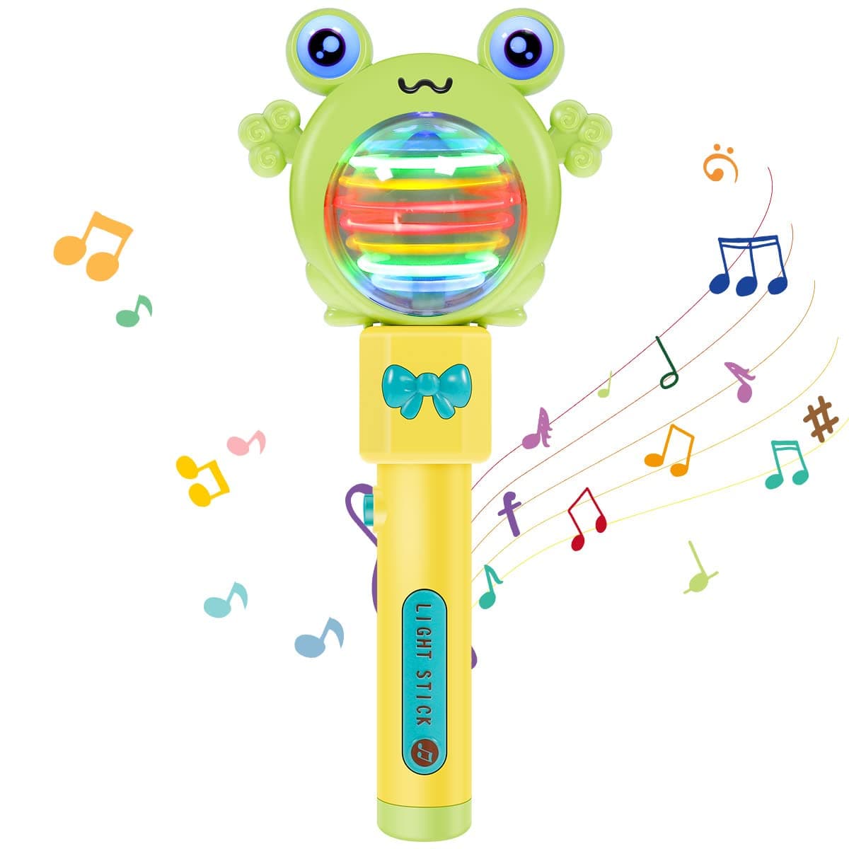 Light Up Magic Ball Toy Wand for Kids - Multi-Color Rotating LED Wand with Music & Sensory Toys for Autistic Children