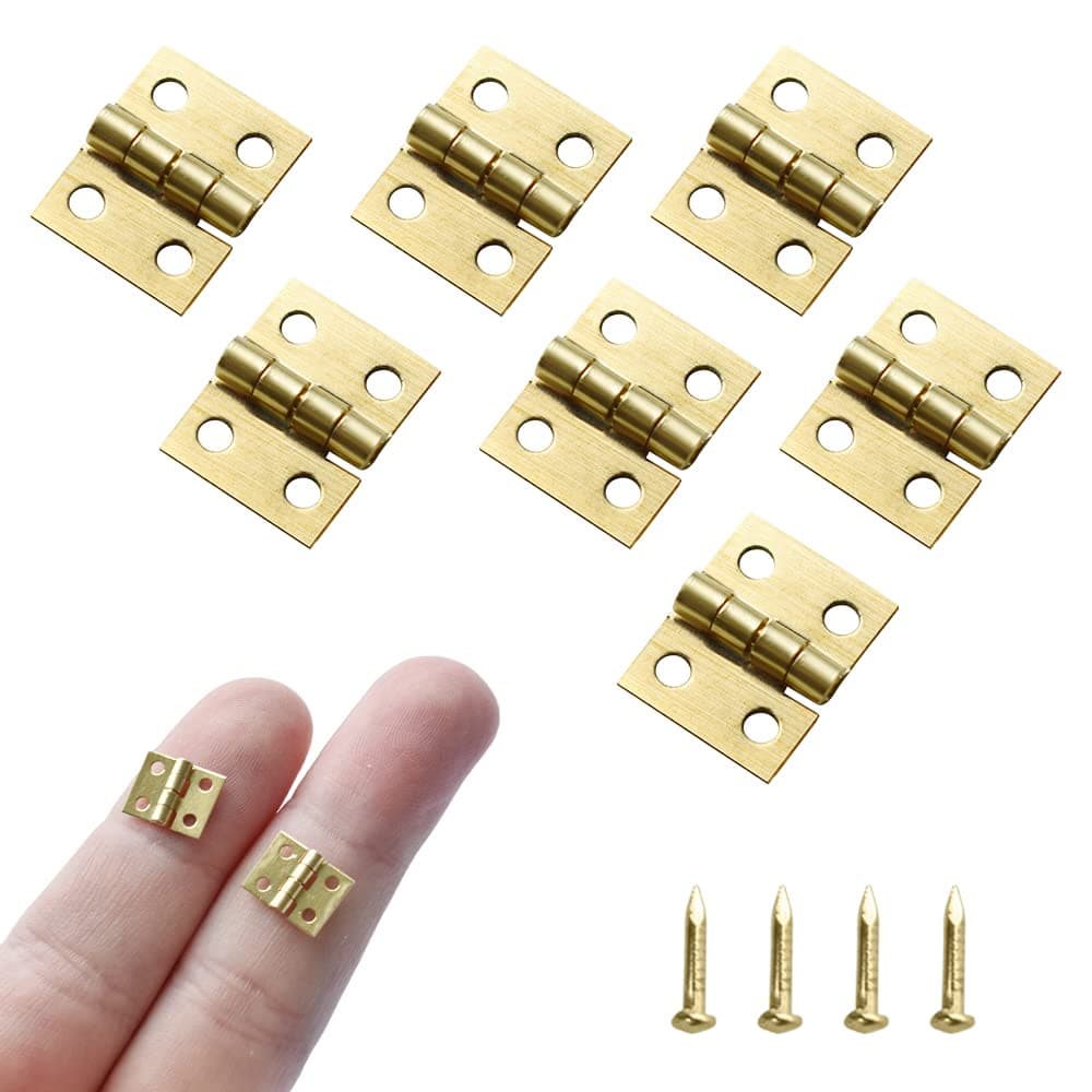 100pcs brass hinges mini 10x8mm 180 degree miniature furniture wooden box jewelry box box doll box cabinet DIY accessories