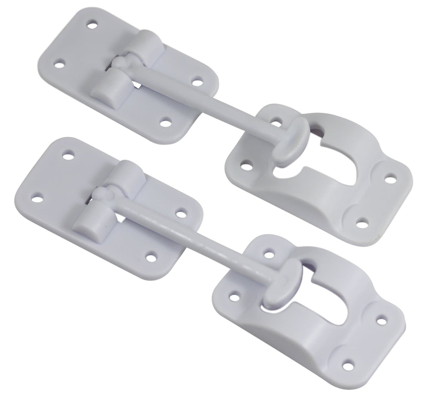 2 Pack: RV T-Style Door Holder Catch 3-1/2" for Latch Holder Camper Trailer Cargo Hatch White