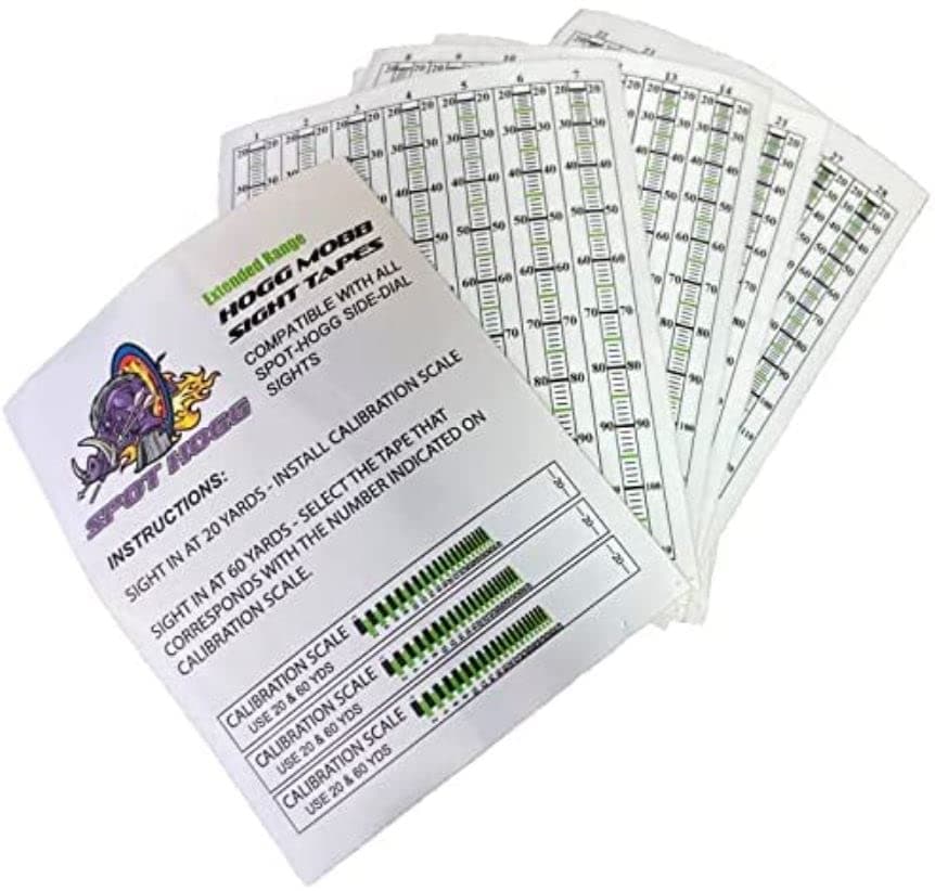 Archery - Extended Range Replacement Sight Tape/Yardage Tapes