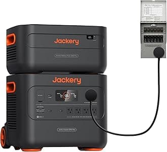 Jackery Explorer 2000 Plus + Manual Transfer Switch, LiFePO4 Battery Home Backup System, up to 12kWh Portable Power Station with Add-on Battery Packs, Expandable for Home Backup