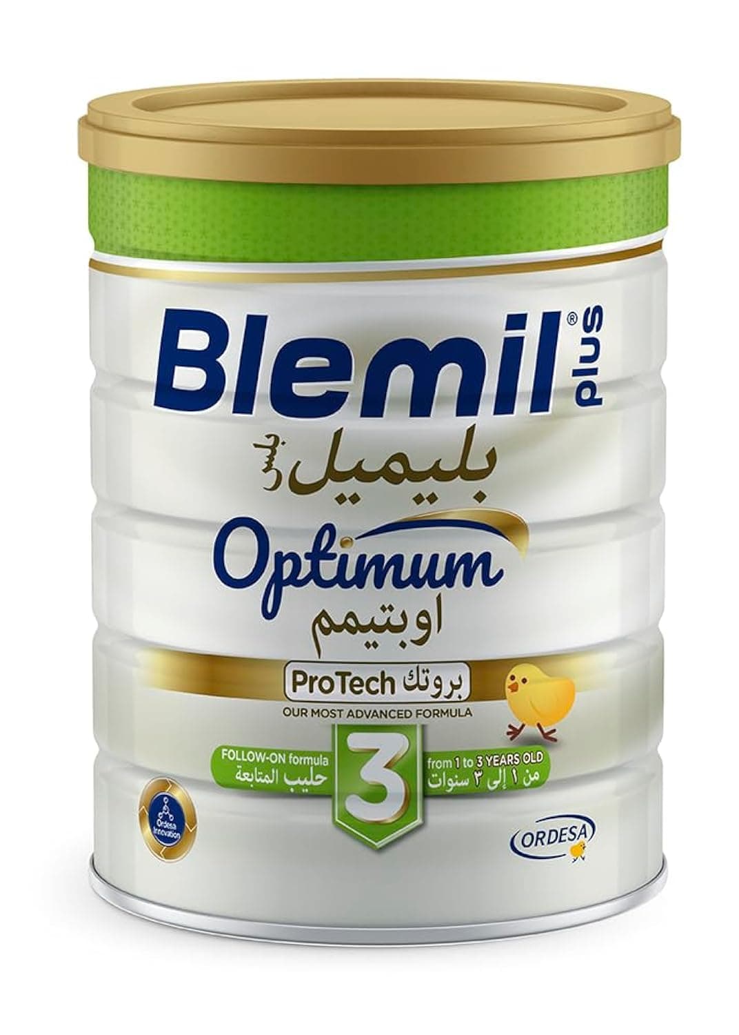 3 Optimum Protech Follow-On Formula Cow's Milk Powder For Toddlers From 1 To 3 Years 800 G, White