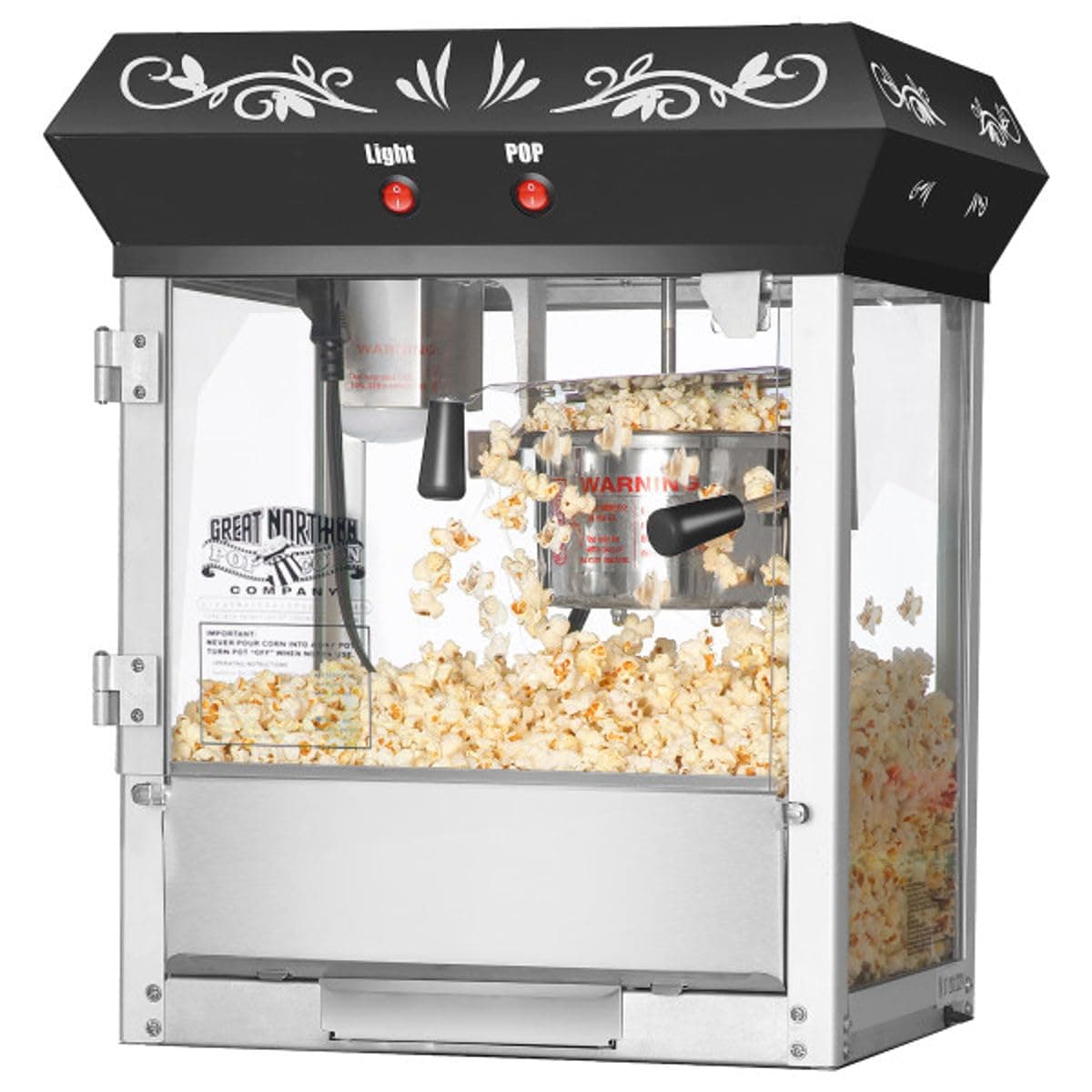 Great Northern Popcorn Black 6 oz. Ounce Foundation Old-Fashioned Movie Theater Style Popcorn Popper