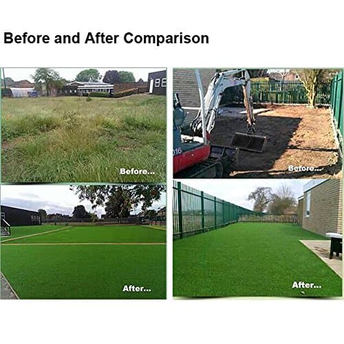 Deluxe Realistic Artificial Grass Turf 3FTX48FT, 70 oz Face Weight/Drainage Holes/Rubber Backing, Indoor Outdoor Pet Faux Synthetic Grass Astro Rug Carpet for Garden Backyard Patio Balcony