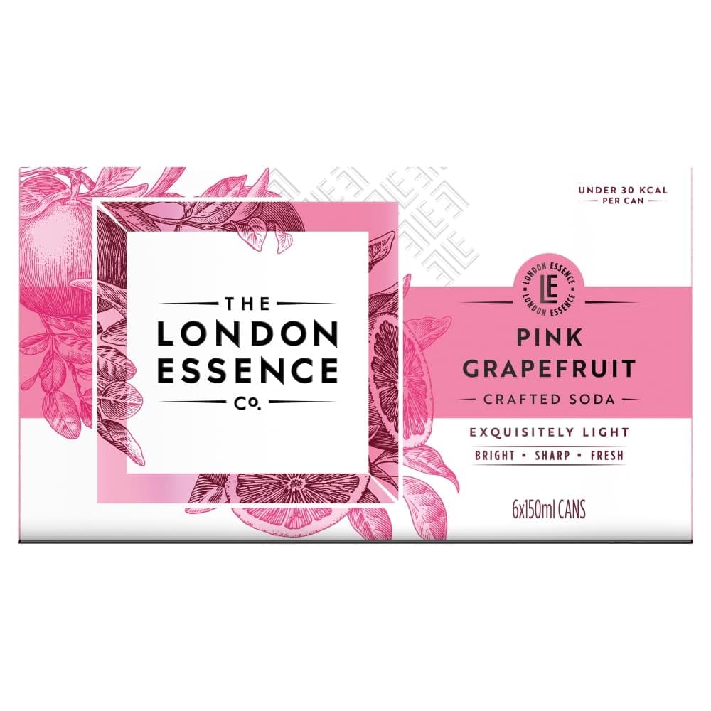 The London Essence Co., Pink Grapefruit Soda, 150 ml (Pack of 6)