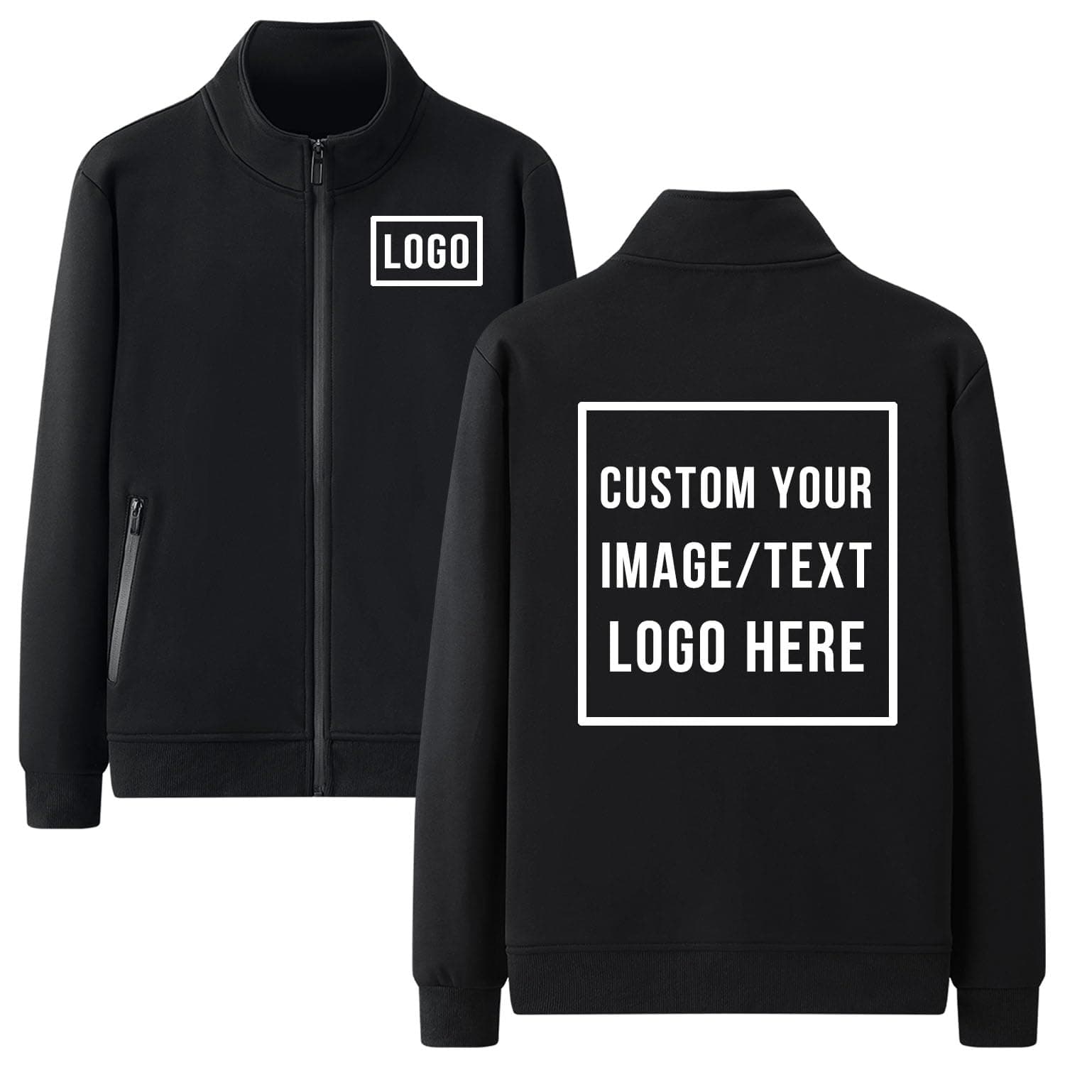 Custom Track Jacket Design Personalized Sweatshirt Womens Jackets Zip Up Fleece Coats