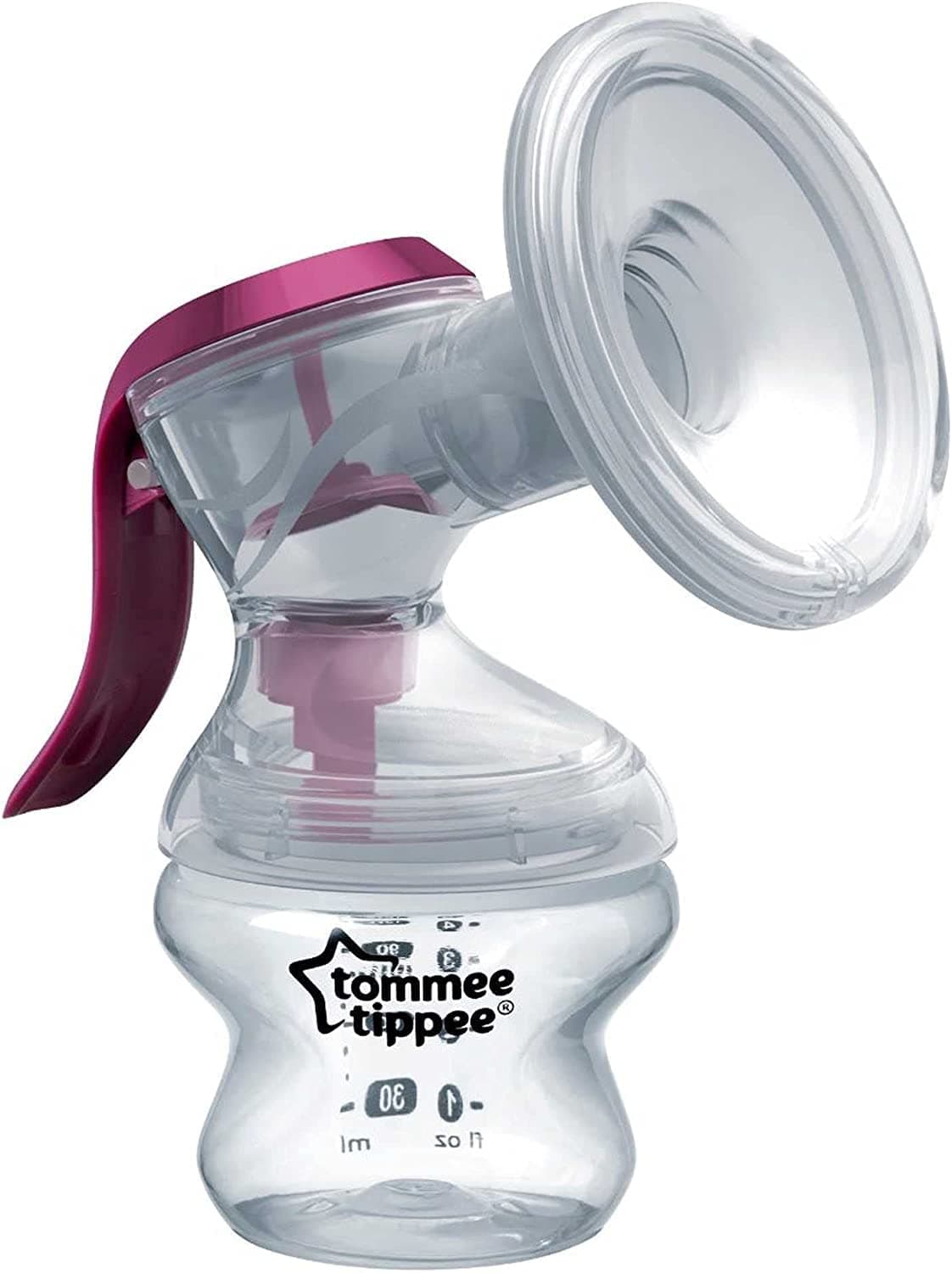 Tommee TippeeMade for Me Single Manual Breast Pump with Soft, Cushioned Silicone Cup and Narrow Neck for Hand Strain Reduction