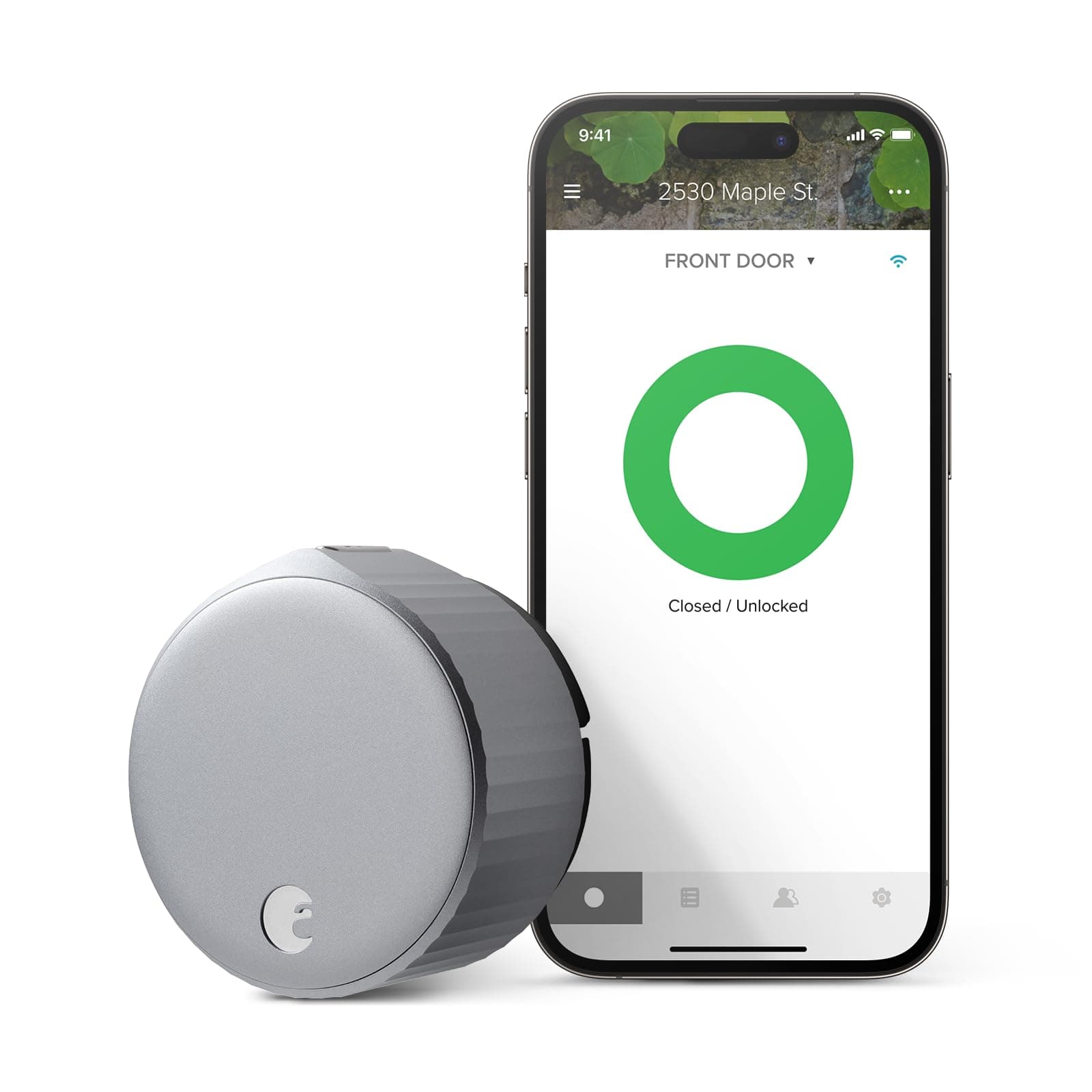 August Wi-Fi (4th Gen) Smart Lock - Fits Existing Deadbolt in Minutes, Silver