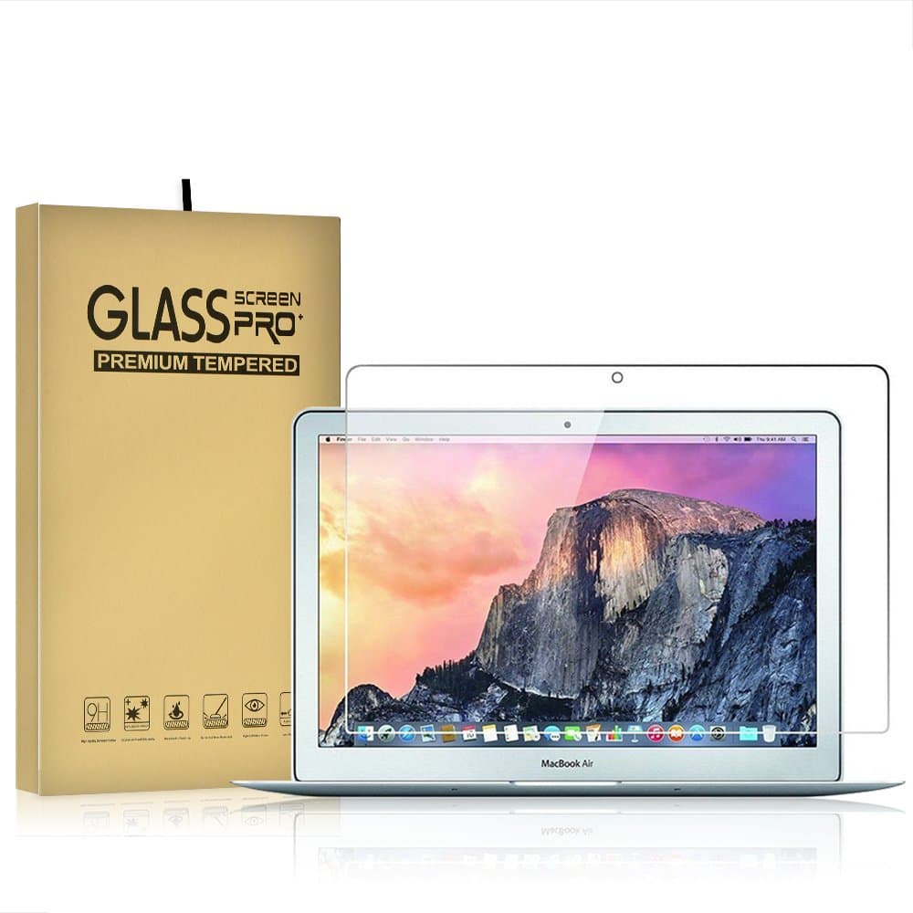 Temper Glass Screen Protector for Macbook Air 13 Inch (Only Fit for A1369 A1466) 9H Hardness Crystal Clear Scratch Resistant Bubble Free Easy Installation