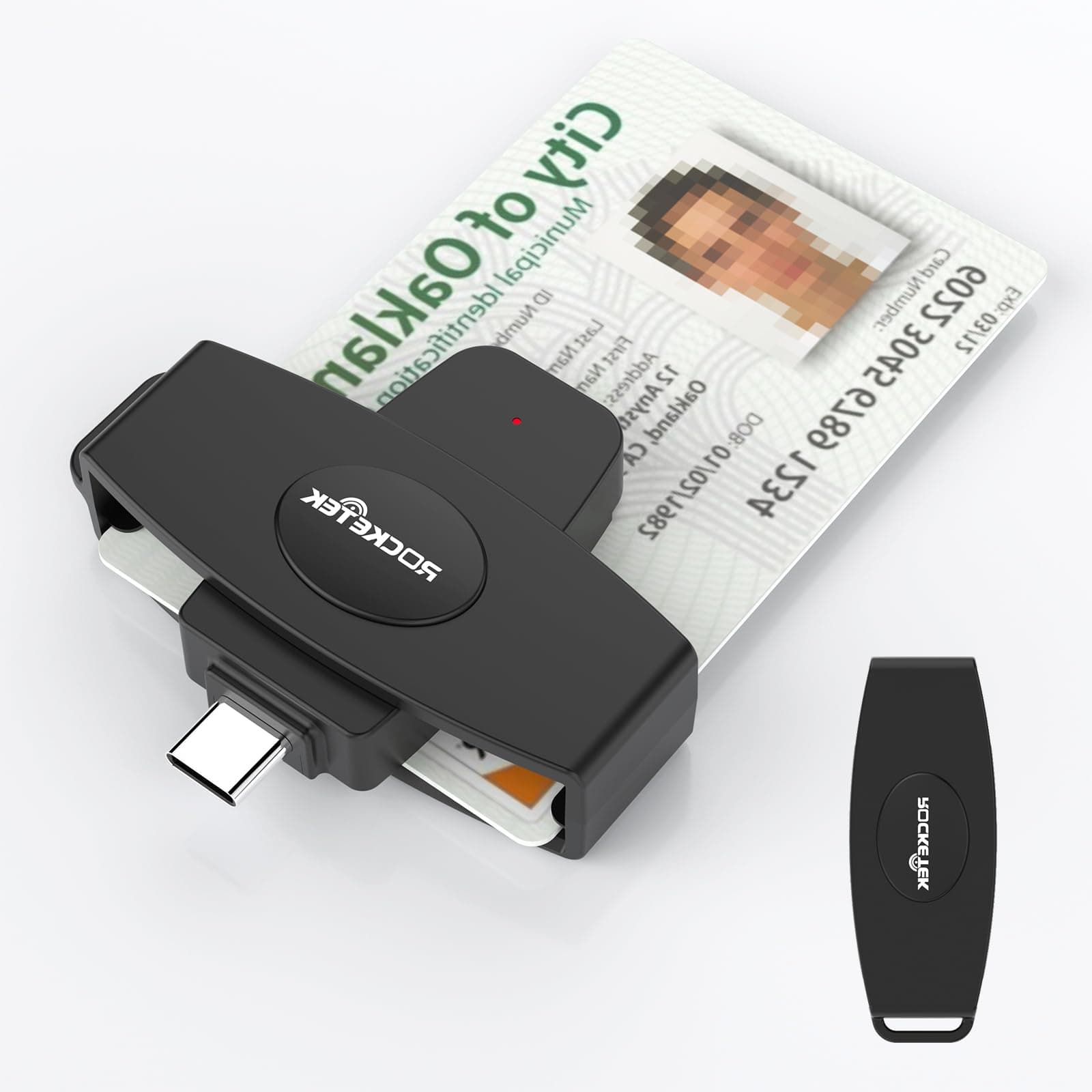 USB C DOD Military USB Common Access CAC Smart Card Reader and SIM Card Reader ID CAC Card Reader,Compatible with Mac Os, Windows,Linux