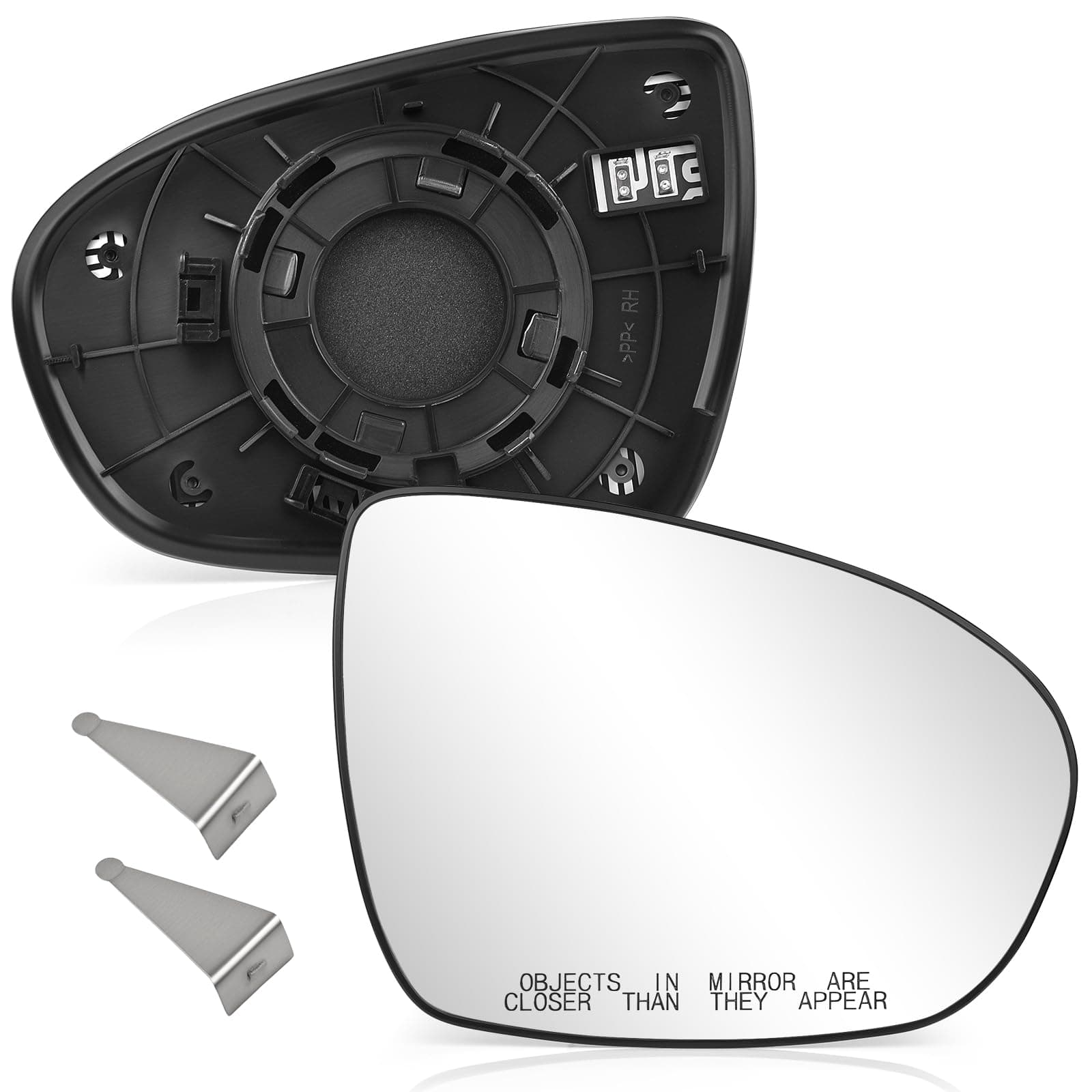 TOP-MAX Passenger Side Heated Mirror Glass Compatible with 2011 2012 2013 2015 Kia Optima, Right Side Convex Rearview Mirror with Backing Plate & Clip, Replace for 87621-2T110