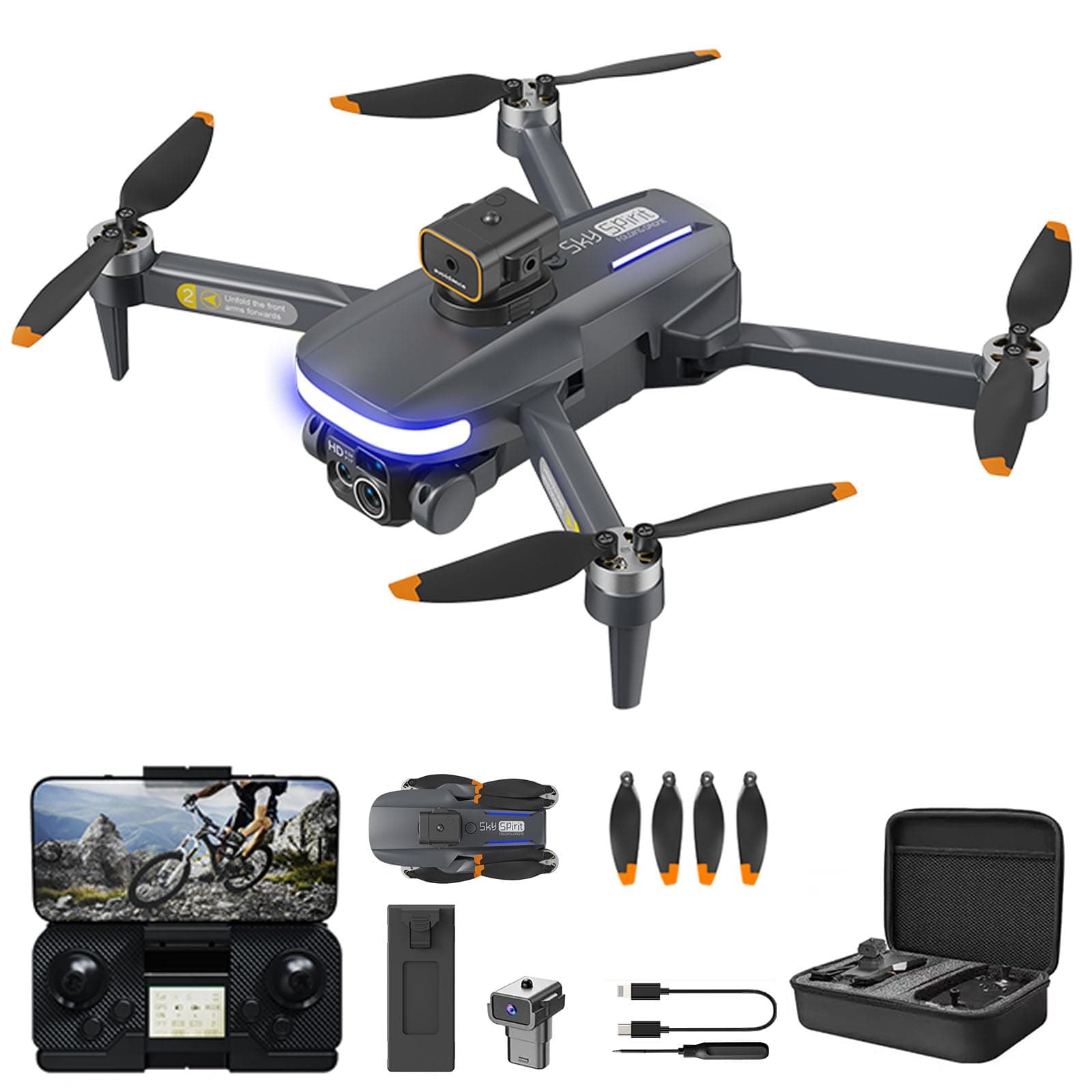 Mini Drone with 4K Camera, RC Foldable WiFi Drone, 360 ¡ãObstacle Avoidance,Automatic Return,Quadcopter,Headless Mode, 2 Batteries, Children,Adults,Beginner Toys and Gifts