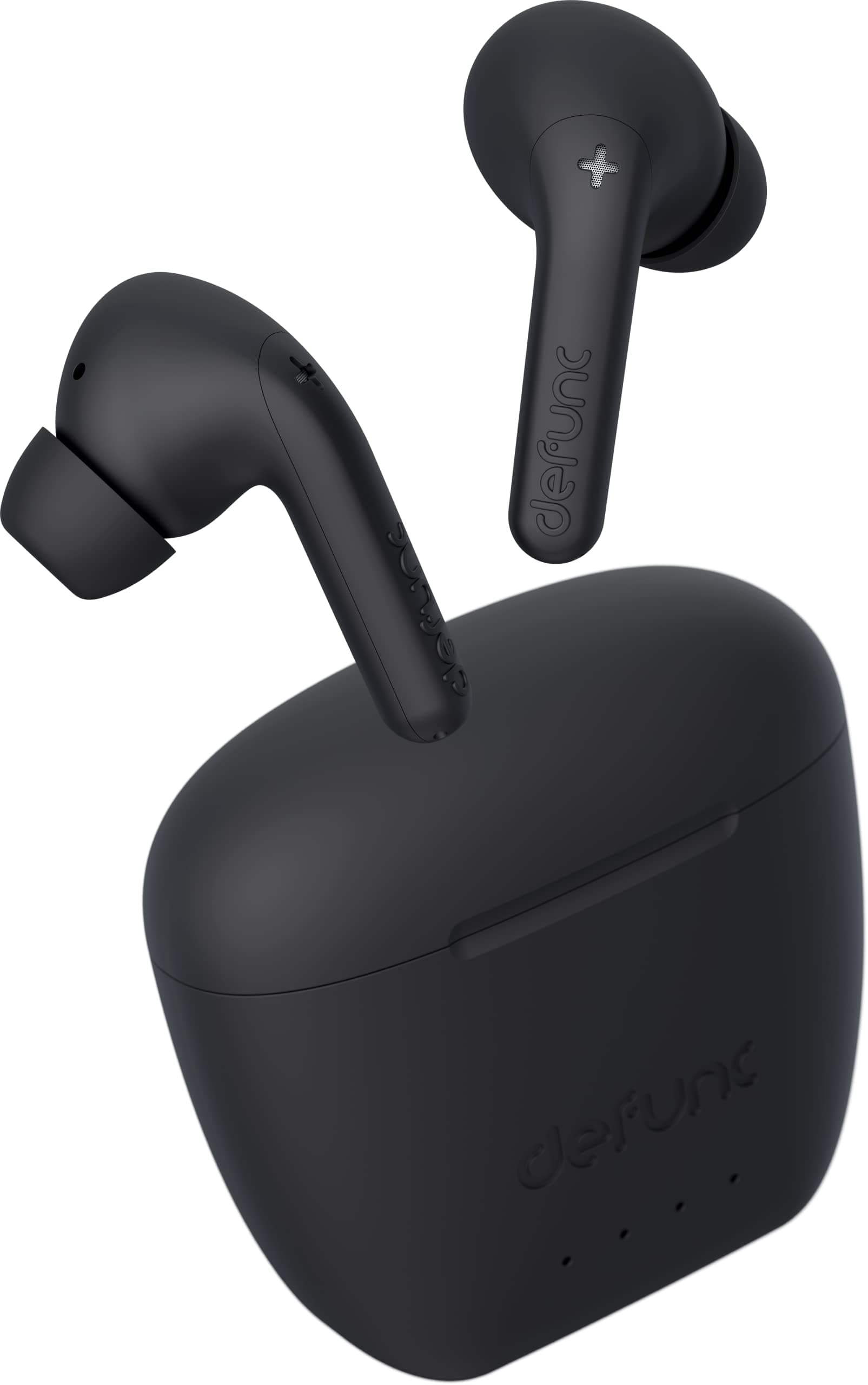 Defunc True Audio Wireless TWS Earbuds 30 Hours Playtime - Compatible with iOS & Android with App Control Music Experience (Black)