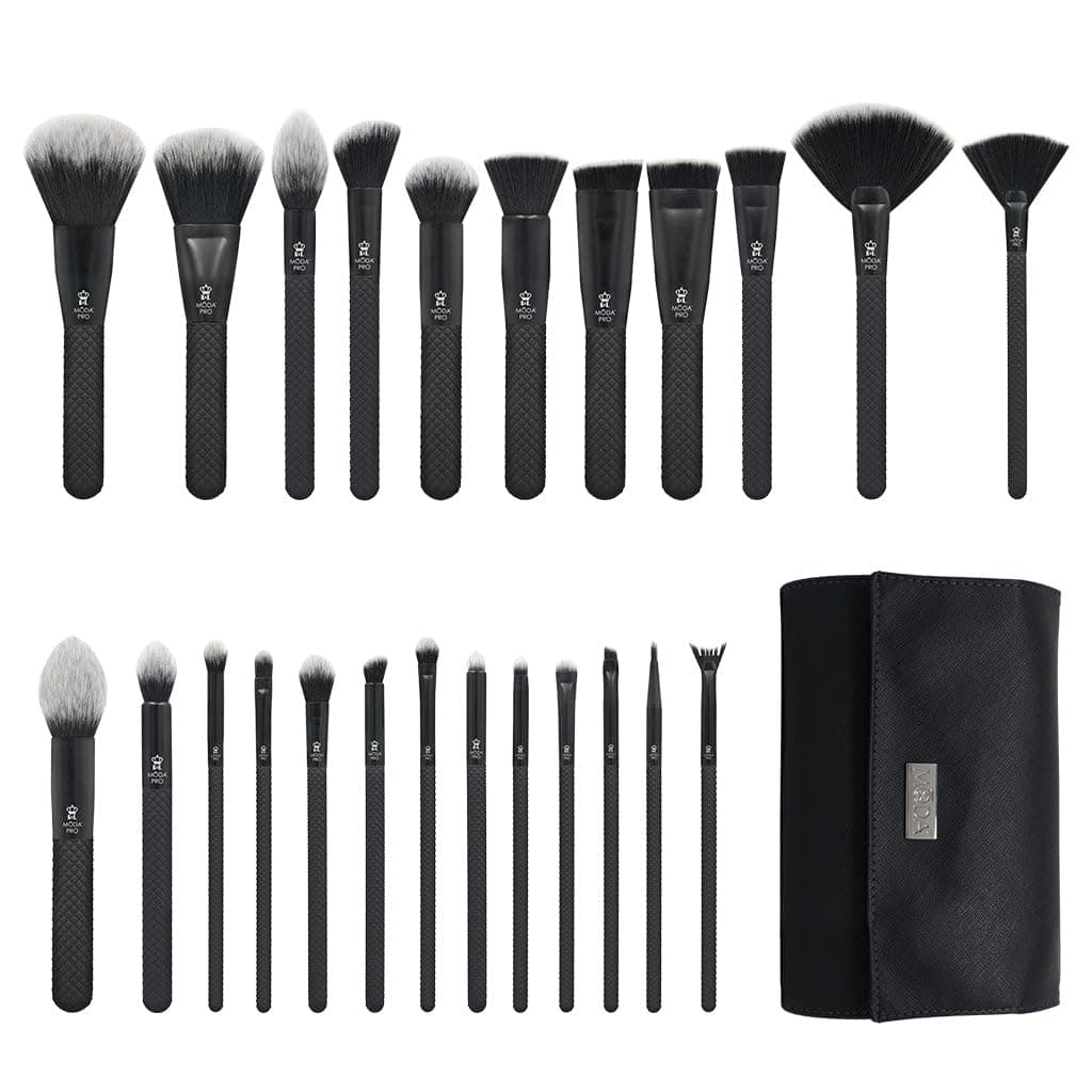 Royal & Langnickel Full Size MODA Pro Full Face 25PC Makeup Brush Set with Travel Pouch