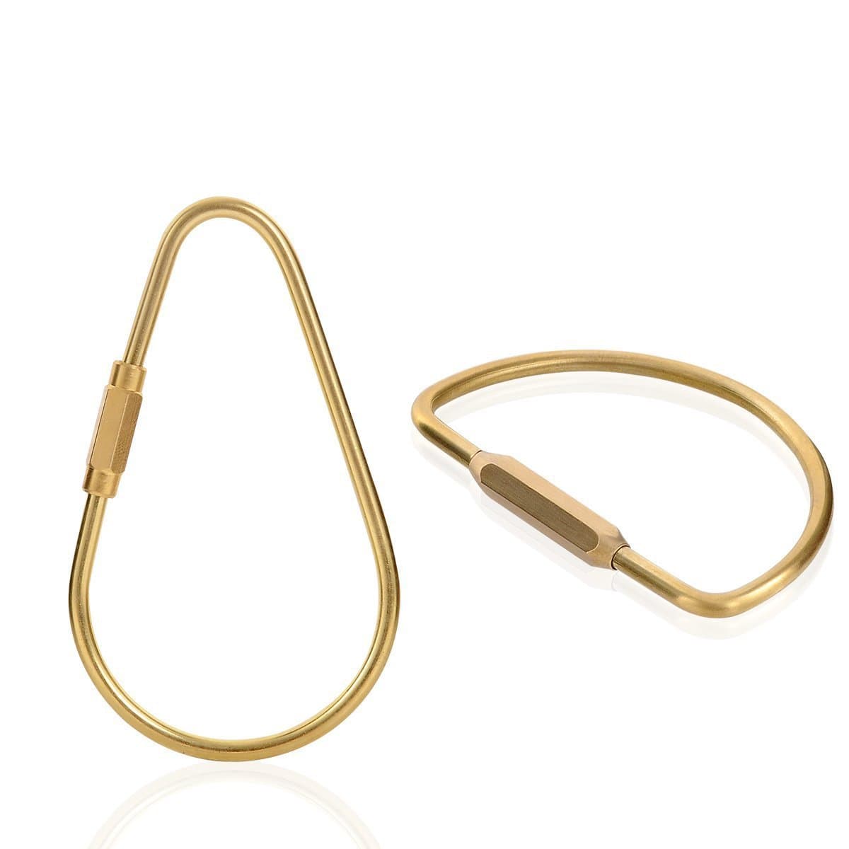 PPFISH Durable Brass Screw Lock Clip Key Chain Ring, Simple Style Car keychain for Men Women (2PCS) A+d