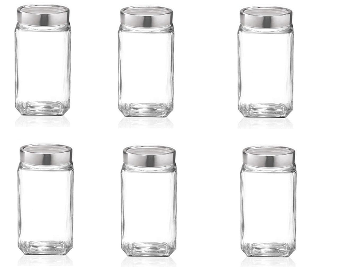 Treo Cube Jar 1800ml Storage Container - Transparent , 6 Pcs Glassware
