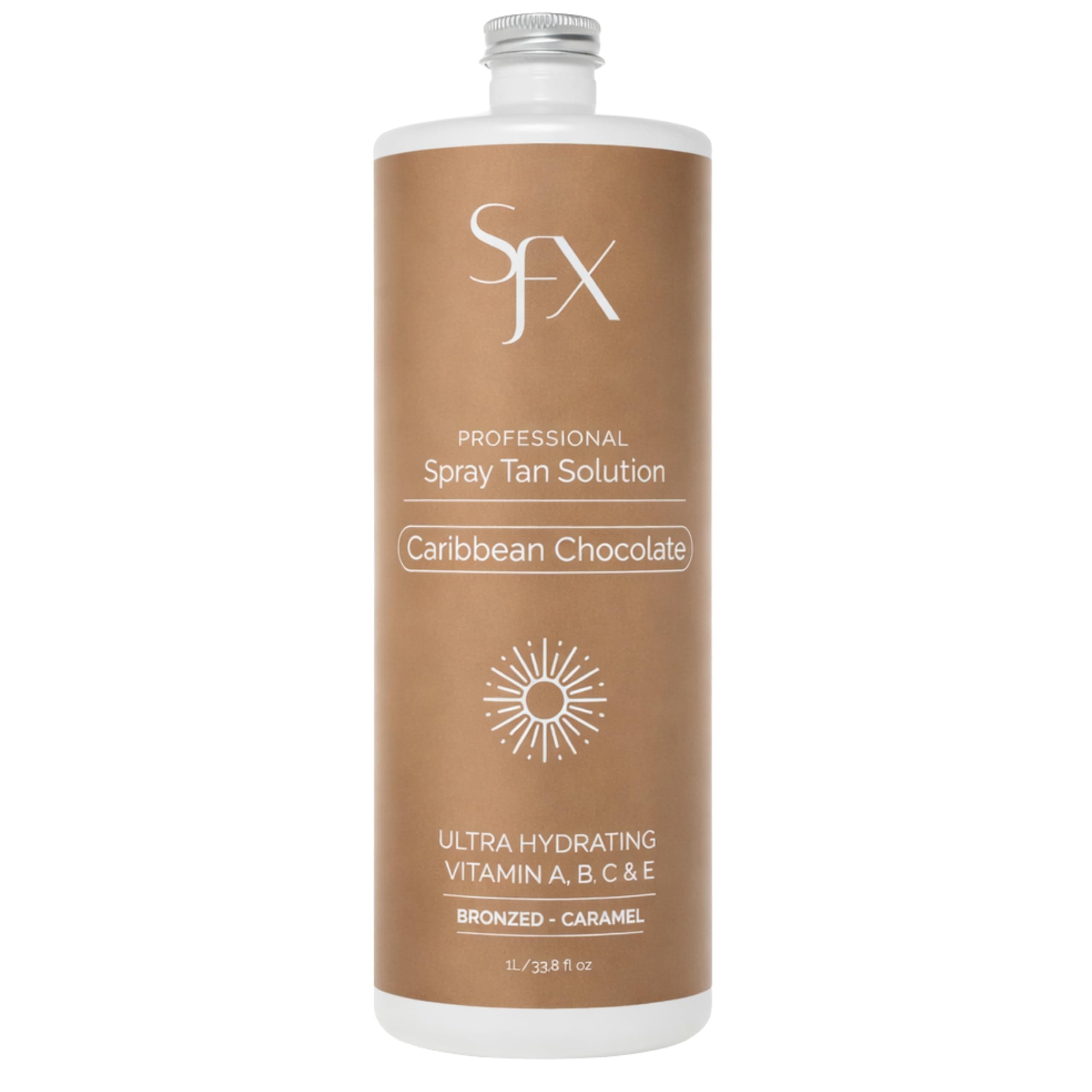 SunFX Caribbean Chocolat-All Natural Spray Tanning Solution(1L/33.8 fl oz, MID SUMMER)