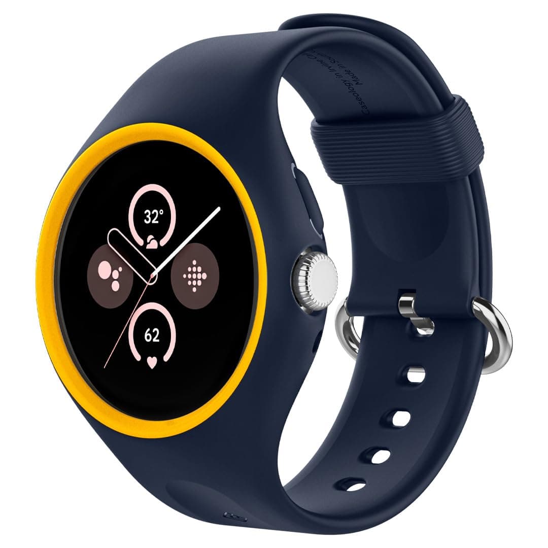 Rubber By Spigen Nano Pop For Google Pixel Watch 3 41Mm / 2/1 Case With Strap -Blueberry Navy, 4.38cm