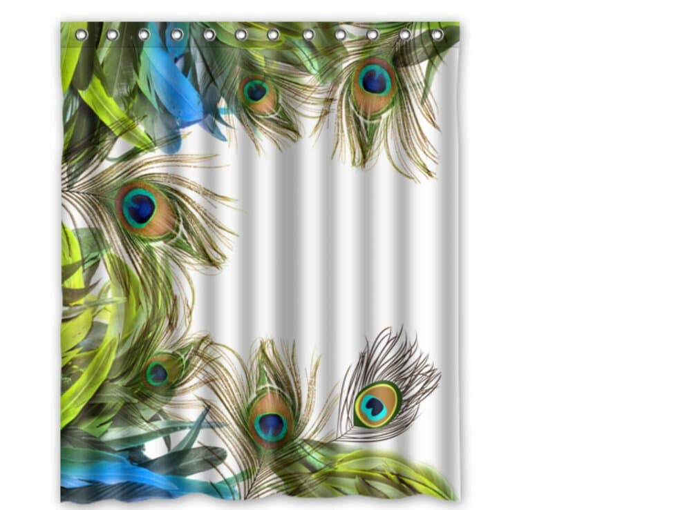 Custom Polyester Shower Curtain 60" x 72" The peacock colourful feathers birds design new