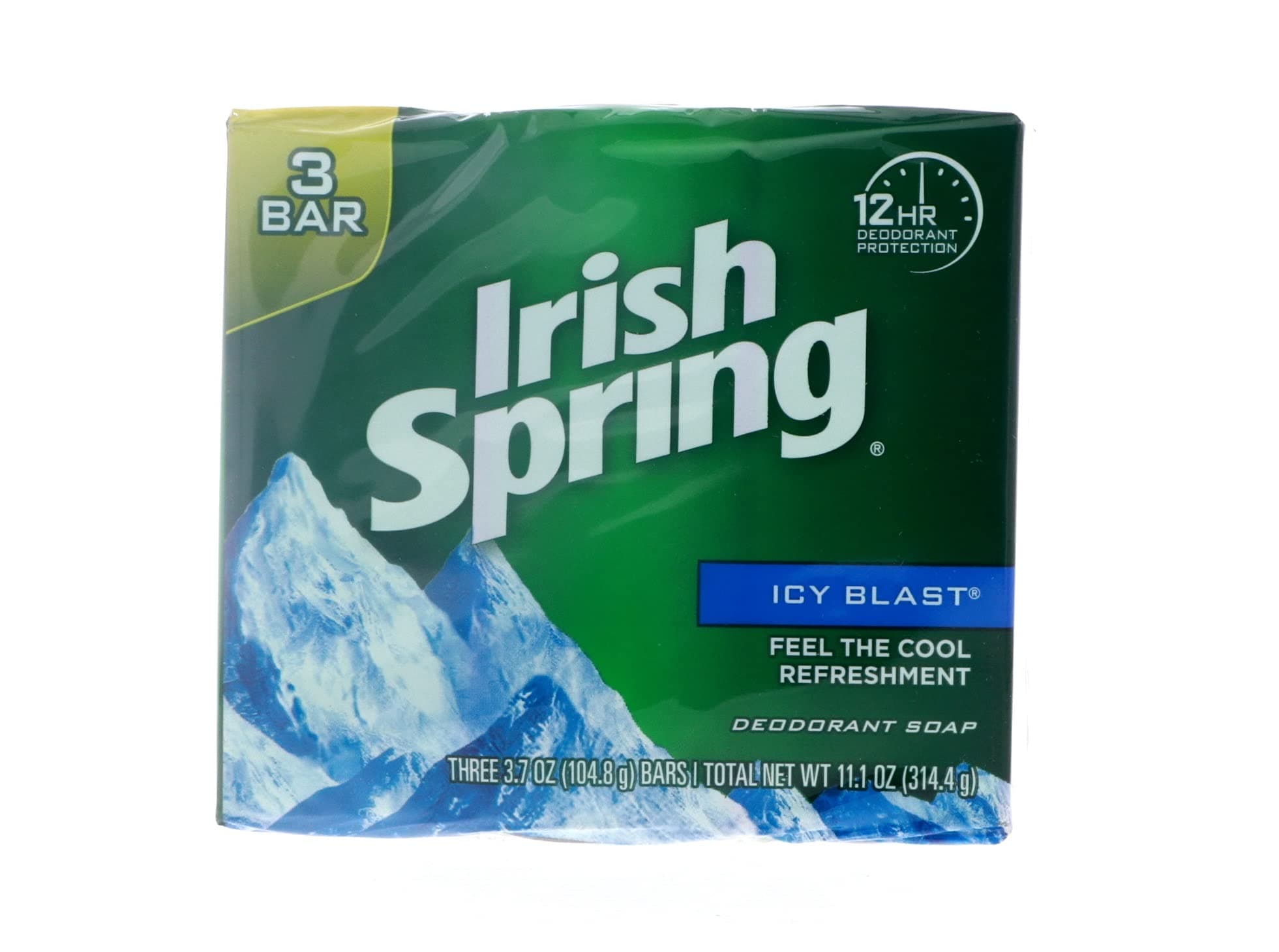 Irish Spring Icy Blast Deodrant soap pack of 3 bars, 318.93g