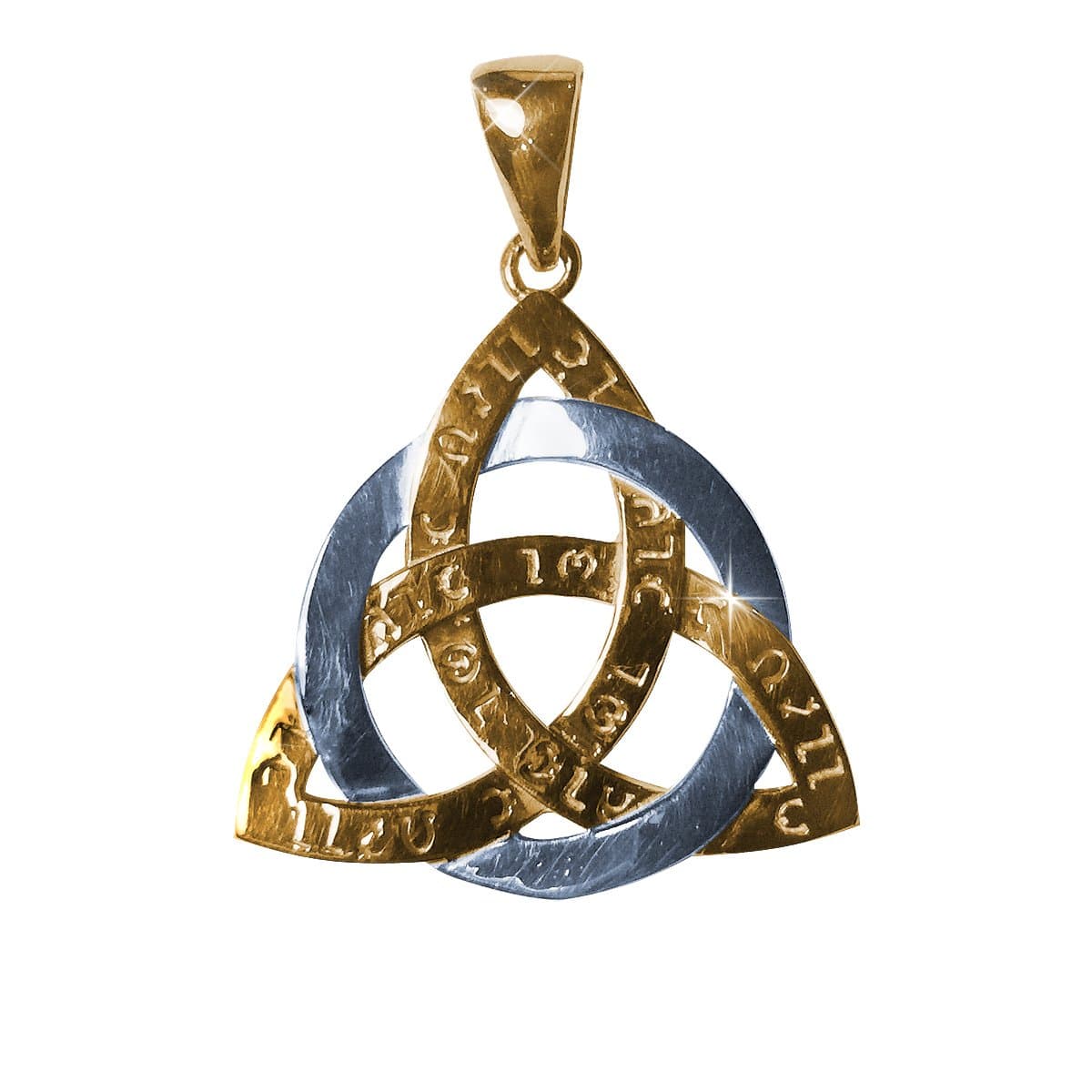 Amulet Celtic Triquetra Trinity Force Power Ancient Sterling silver and gold plated