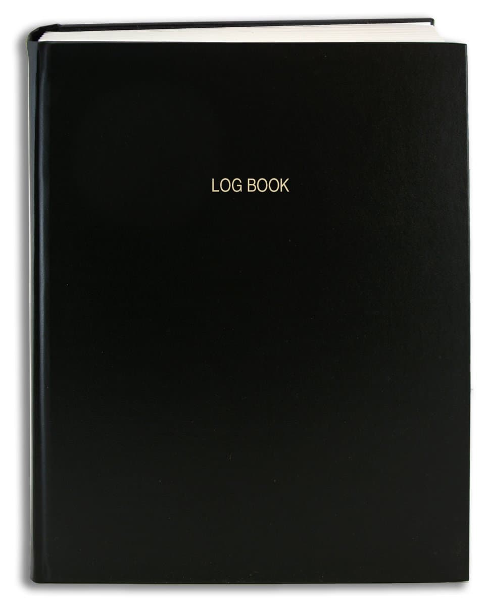 BookFactory Log Book/Multipurpose Log Book - 96 Pages 8'' x 10'' Black Cover Section Sewn Hardbound (Made in USA)
