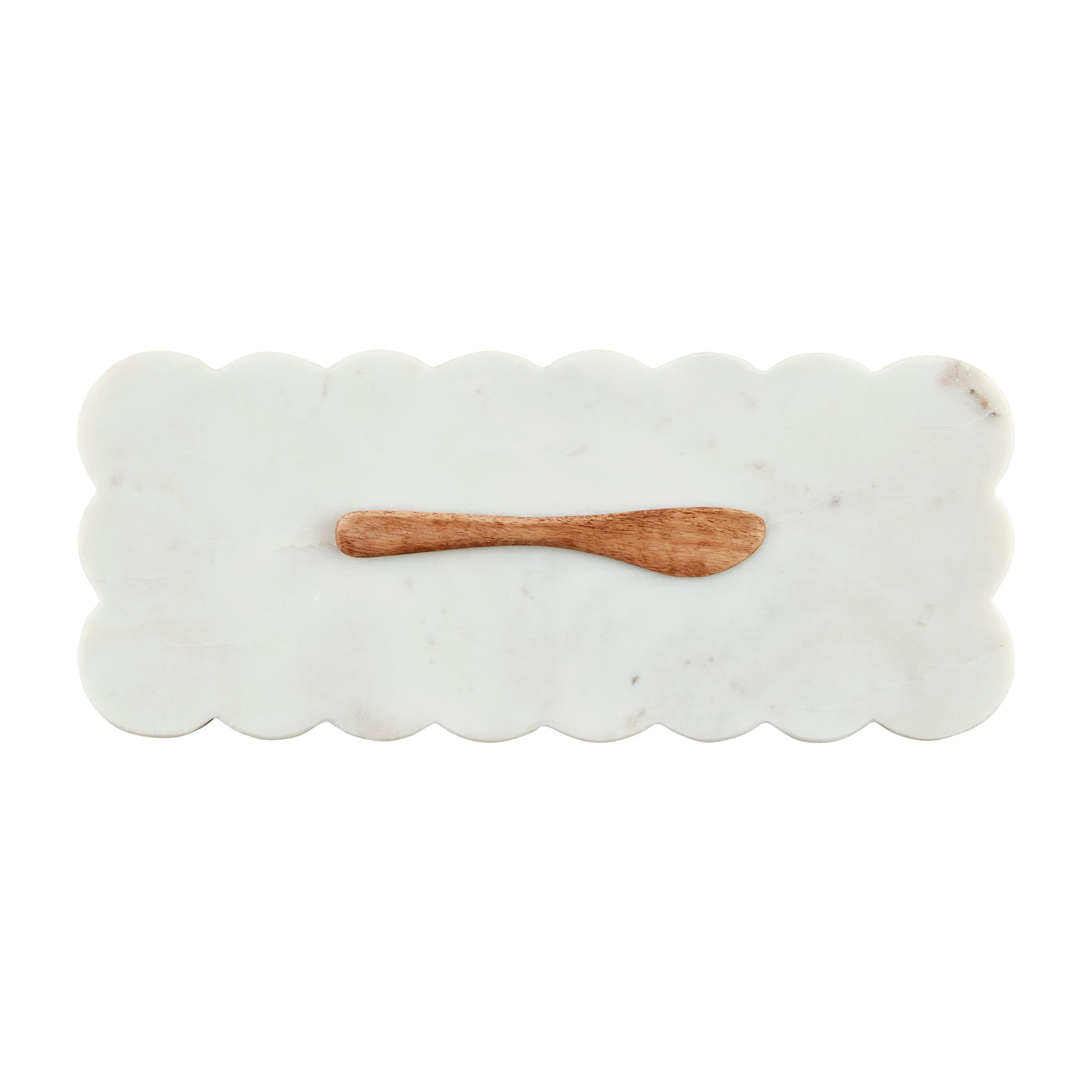 Scallop Marble Board Set, White, 12" x 5"