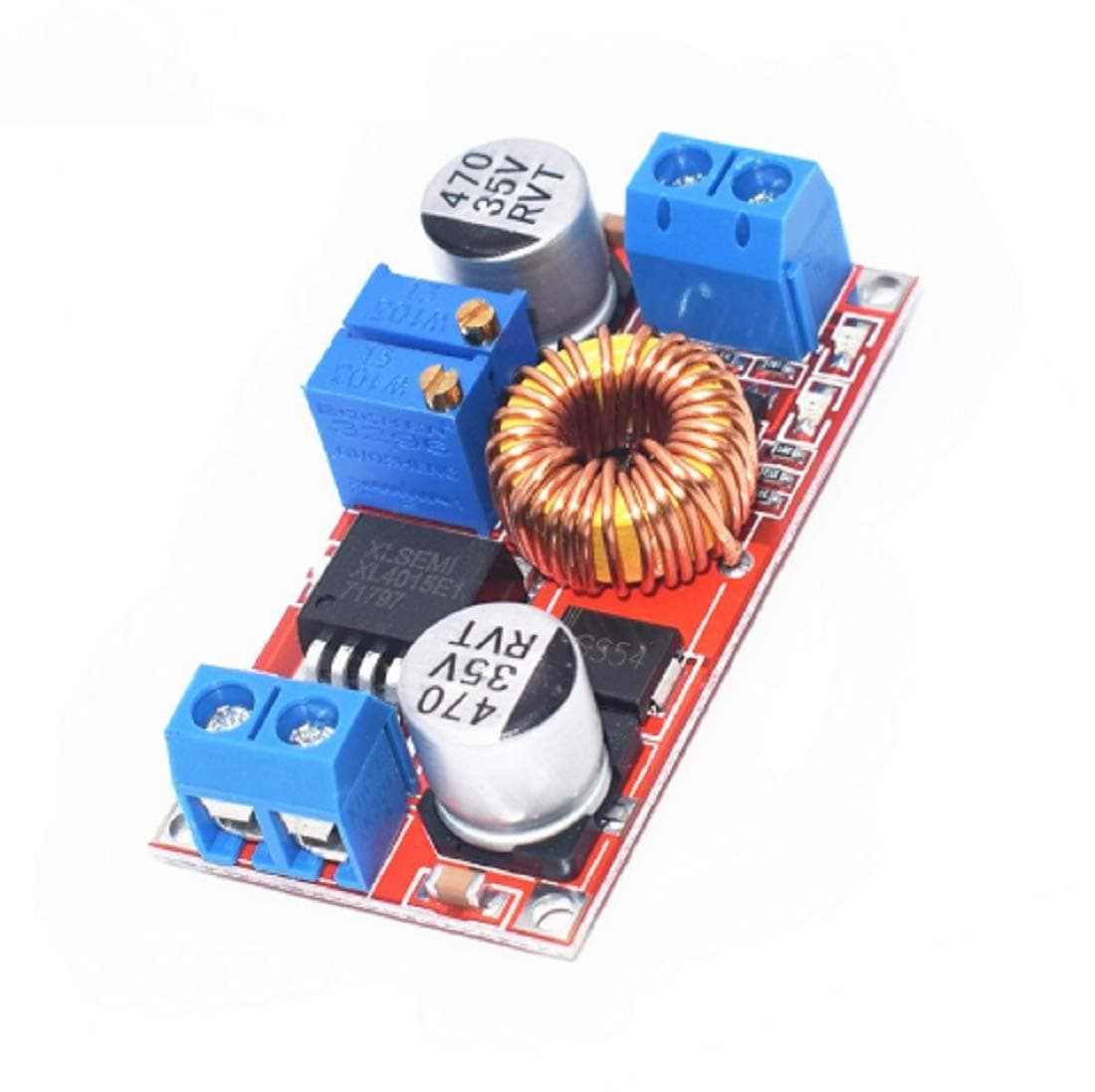 SS ROBOTICS XL4015 RED CC/CV Adjustable 5A DC to DC Buck Converter | Lithium Battery Step down Charging Board | Led Power Converter | Lithium Charger Step Down Module (Pack of 1)