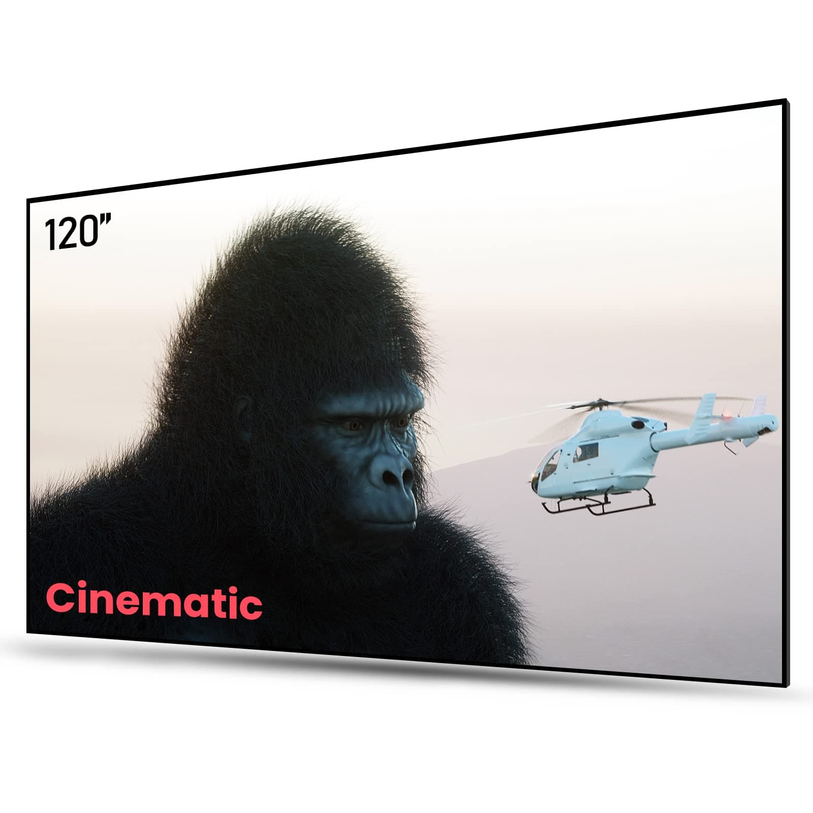 120' Fixed Frame, Serriform ALR Projector Screen, 80% Picture Quality Improved, 95% Ceiling Light Rejecting, Cinematic Screen, Ultra Short Throw, 170° Viewing Angle