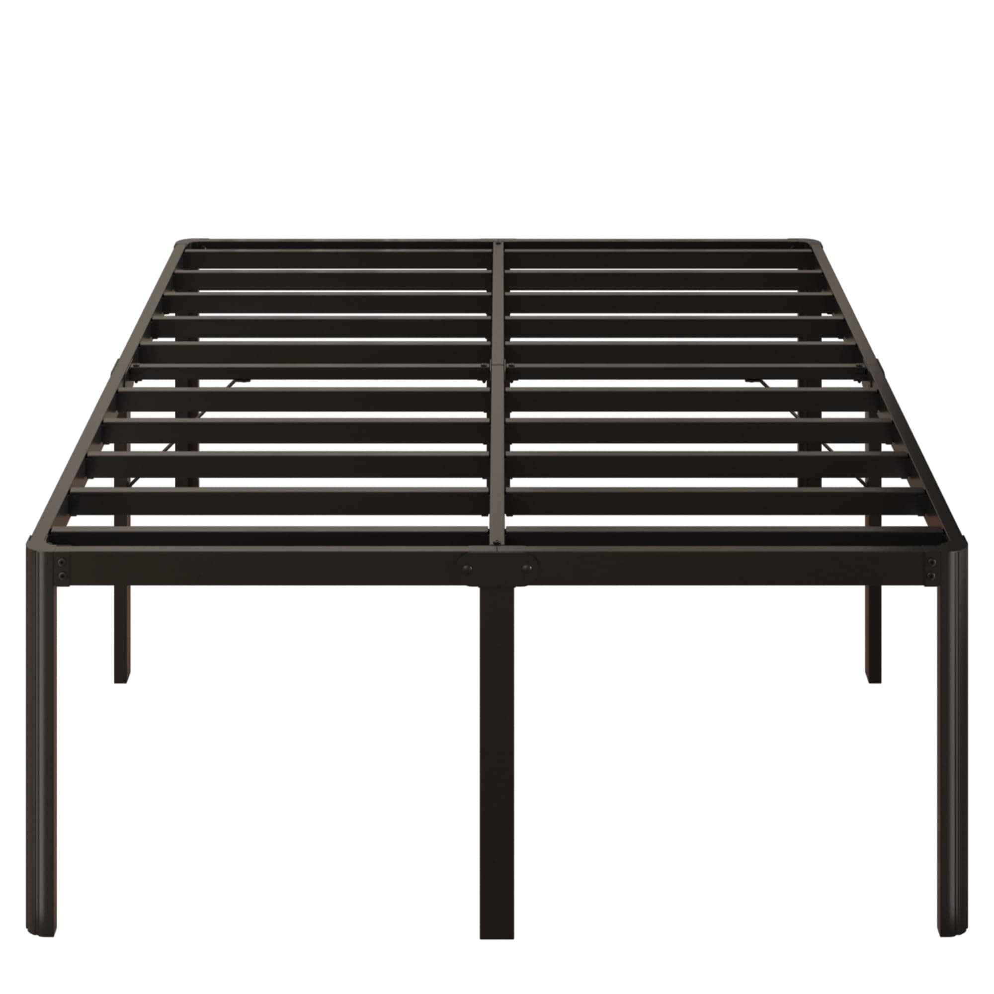 24 Inch High King Bed Frame with Rounded Corner Legs Heavy Duty Metal King Size Platform Bed Frame No Box Spring Needed, Easy Assembly, Noise Free, Black.