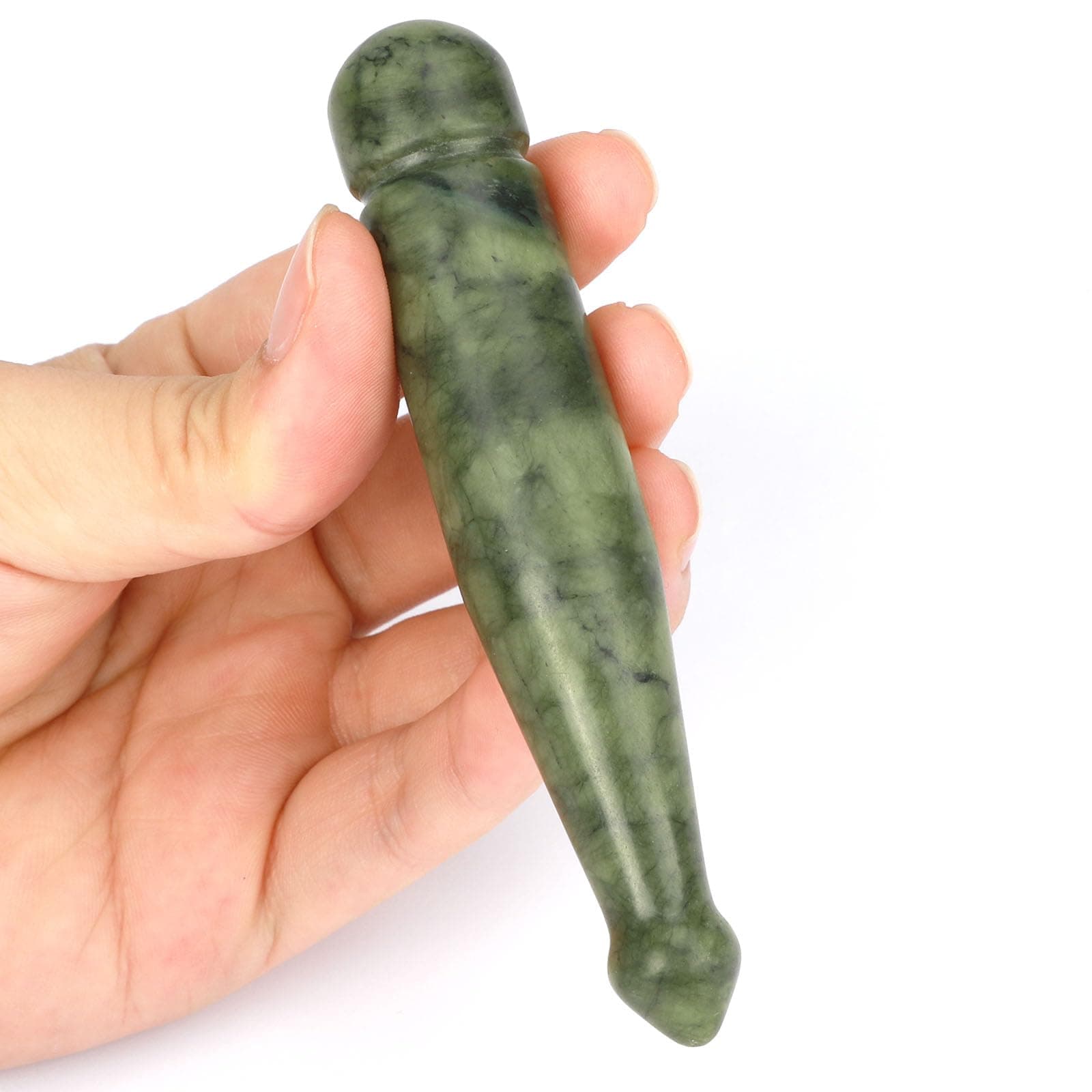 gemshan Jade Gua Sha Pen - Handmade Deep Tissue Massage Tool, Scraping Therapy, Facial & Body Relaxation