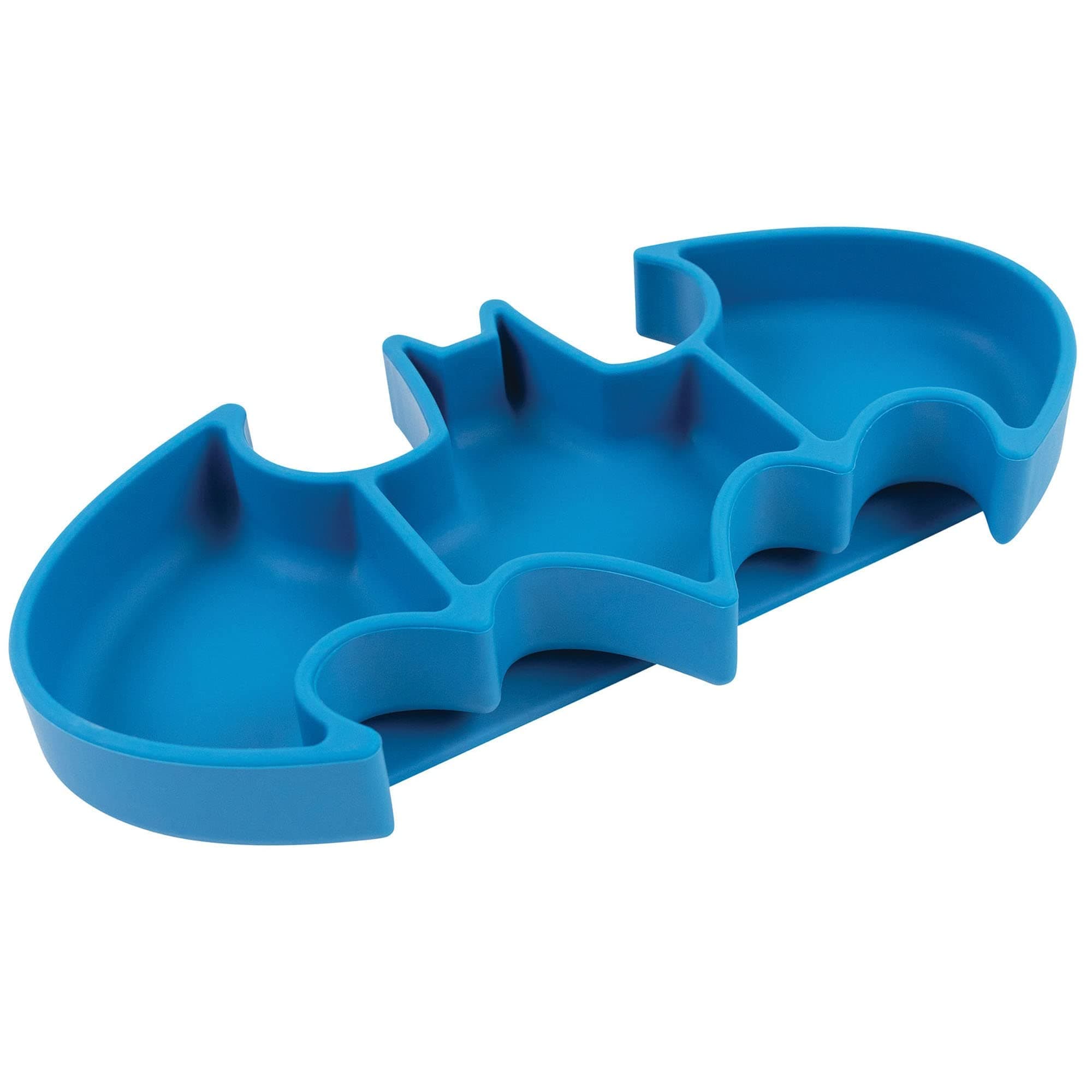 Bumkins DC Comics Batman Silicone Grip Dish, Suction Plate, Divided Plate, Baby Toddler Plate, BPA Free, Microwave and Dishwasher Safe – Blue
