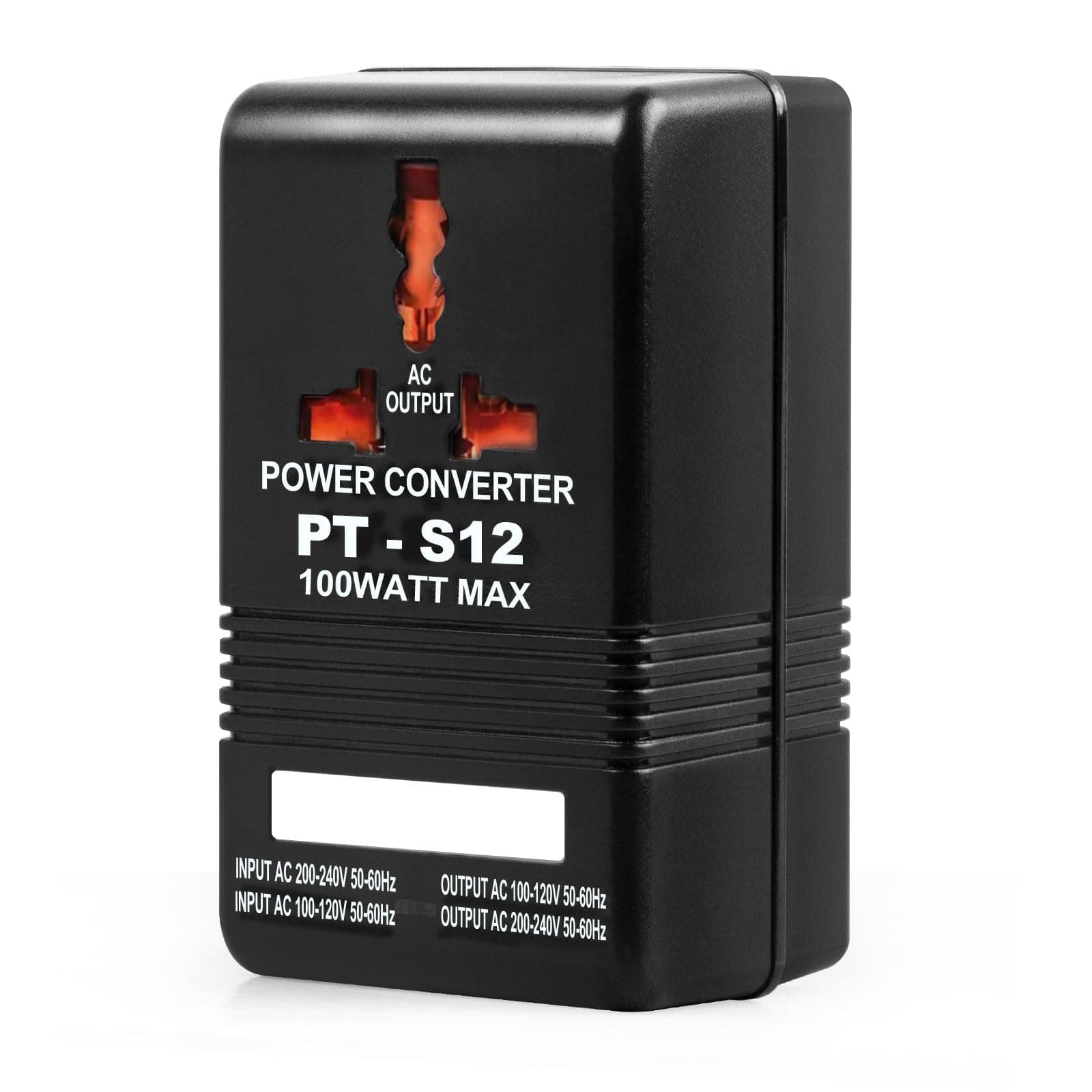 Voltage Converter, 110V to 220V Step-Up & Down Power Two-Way Conversion Voltage Converter Transformer for Travel, RV, Camping (black-100w)