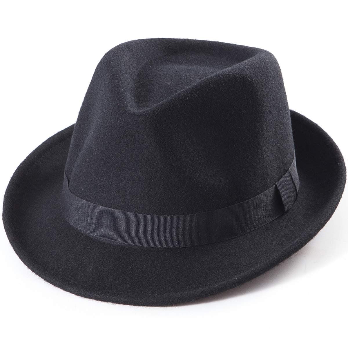 Straw Trilby Fedora Hat for Men 1920s Short Brim Wool Felt Panama Cap 7 1/4