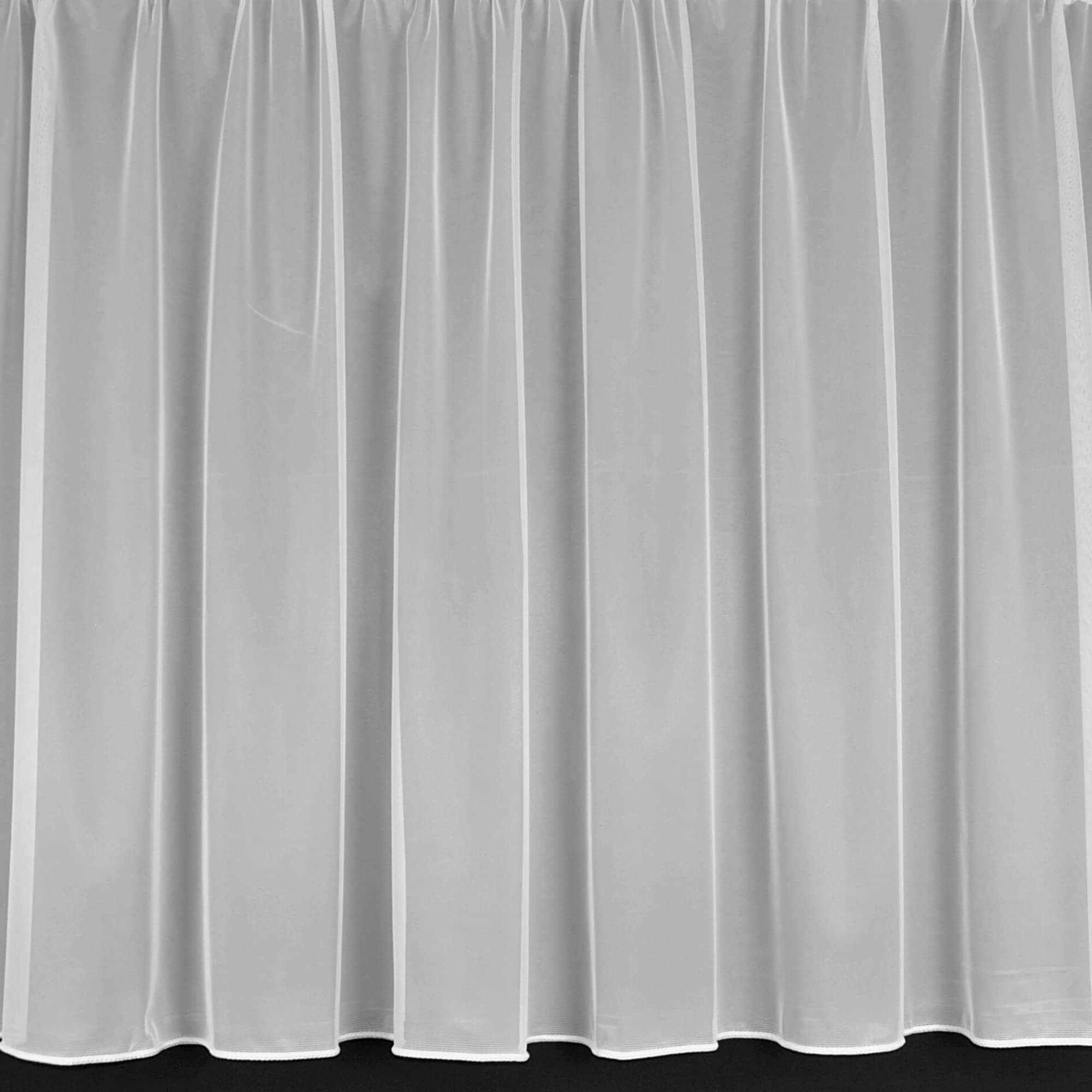 2 Metre Wide x 40" (101cm) Drop - Plain White Quality Voile Lace Net Curtain With Lead Weighted Modern Straight Hem