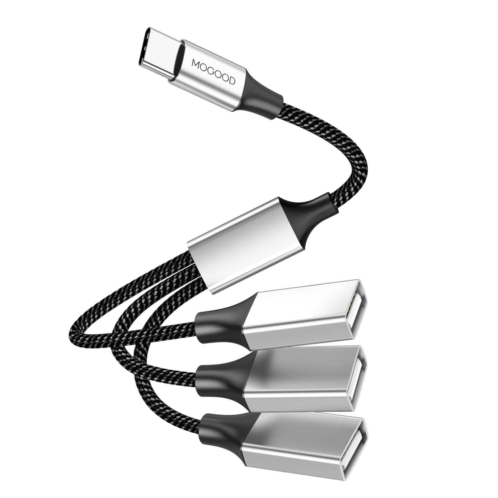 USB C Male to Three USB Female Cable Adapter,Type C to 3 Type A 2.0 Port Splitter Dongle Cord Converter Connector Multiple Multi Hub for MacBook,iPad Pro Air,Microsoft Surface Go,PC,Laptop