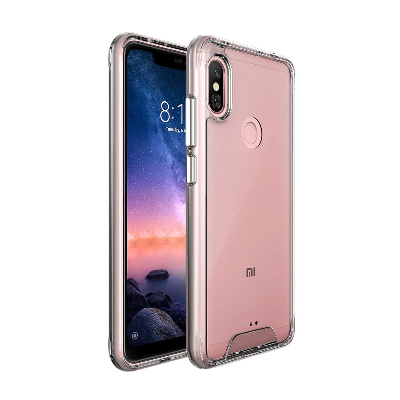 UMaple Xiaomi Redmi Note 6 Pro Case,Ultra Slim Crystal Clear Back Cover Flexible Hybrid TPU Shock-Absorption Protection Case for Xiaomi Redmi Note 6 Pro 6.26-inch