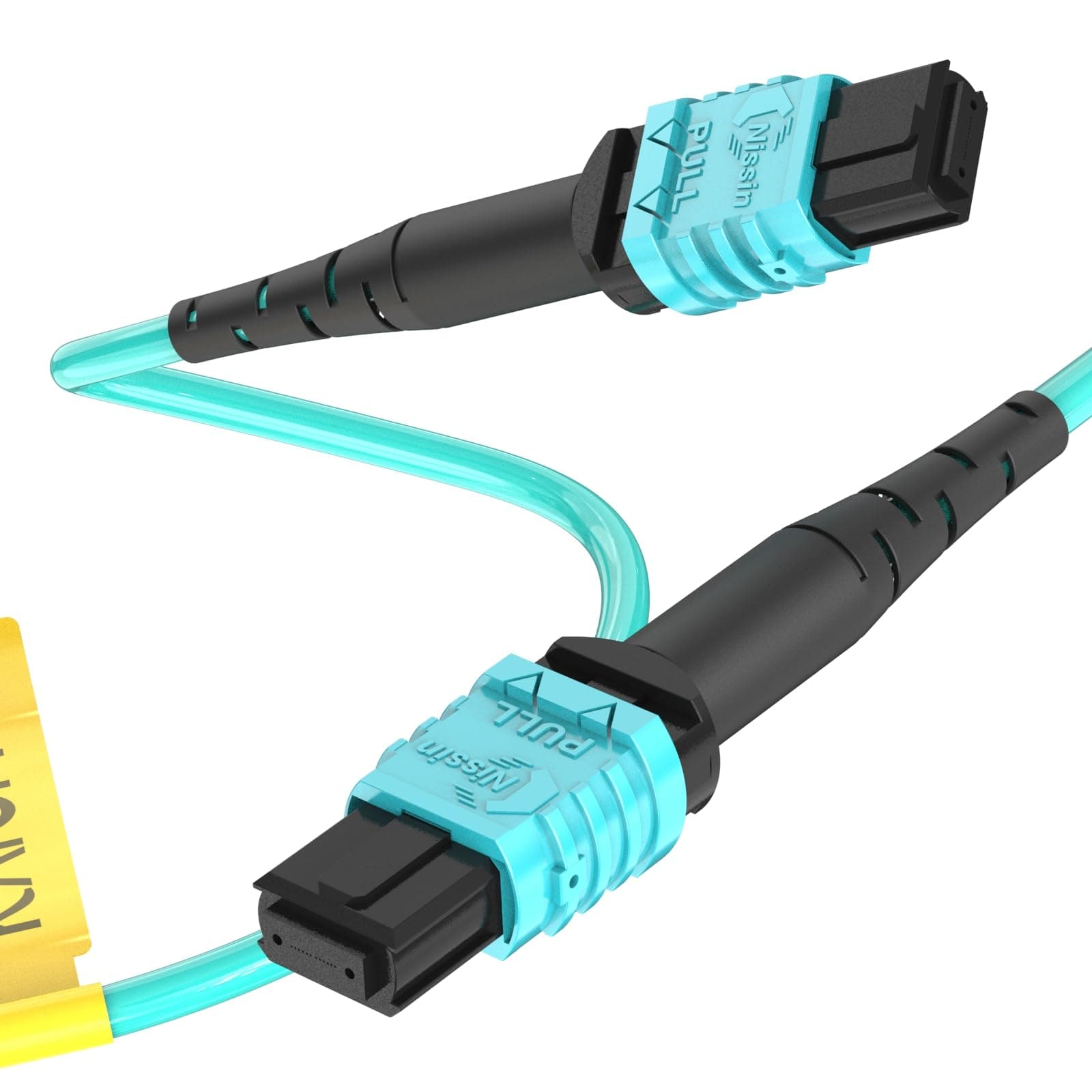 Karono MPO-MPO Fiber Optic Patch Cable, Type B OM3 33 ft (10M) Multimode Fiber, 8 Cores Fiber for QSFP+Transceivers MTP Compatible Cabling System, Patch Panel Cabinet, FTTH, EPON Application, Aqua