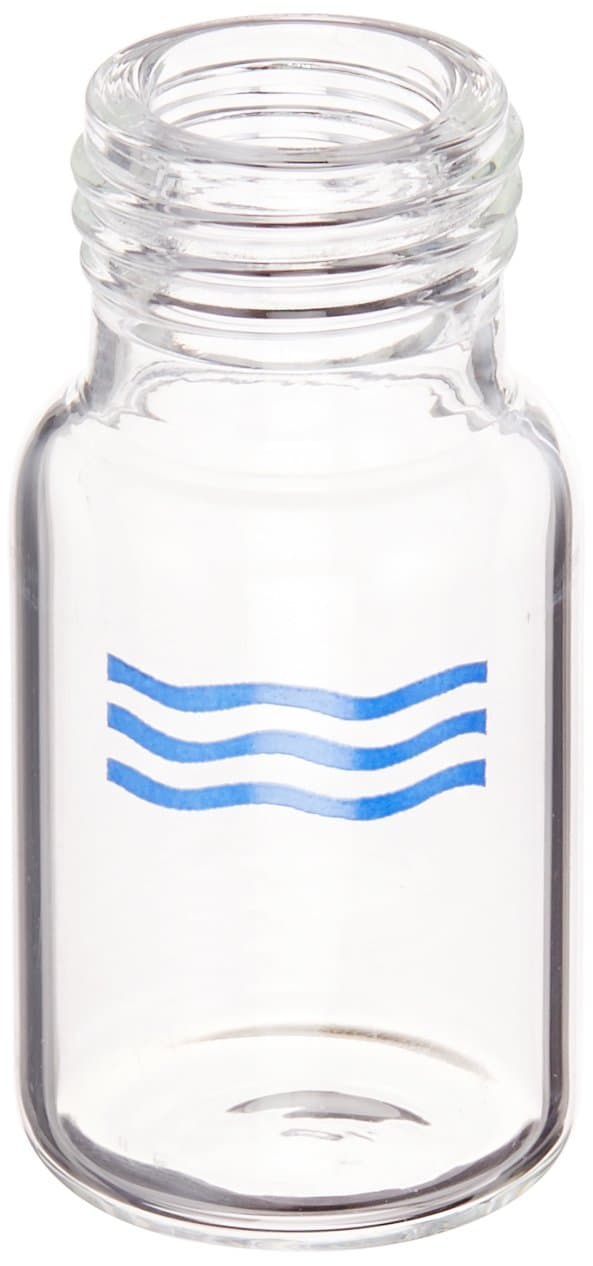 Sun Sri Clear Glass Round bottom Screw Thread Headspace Vial, 18mm Screw Top, 10mL Capacity (Pack of 100)