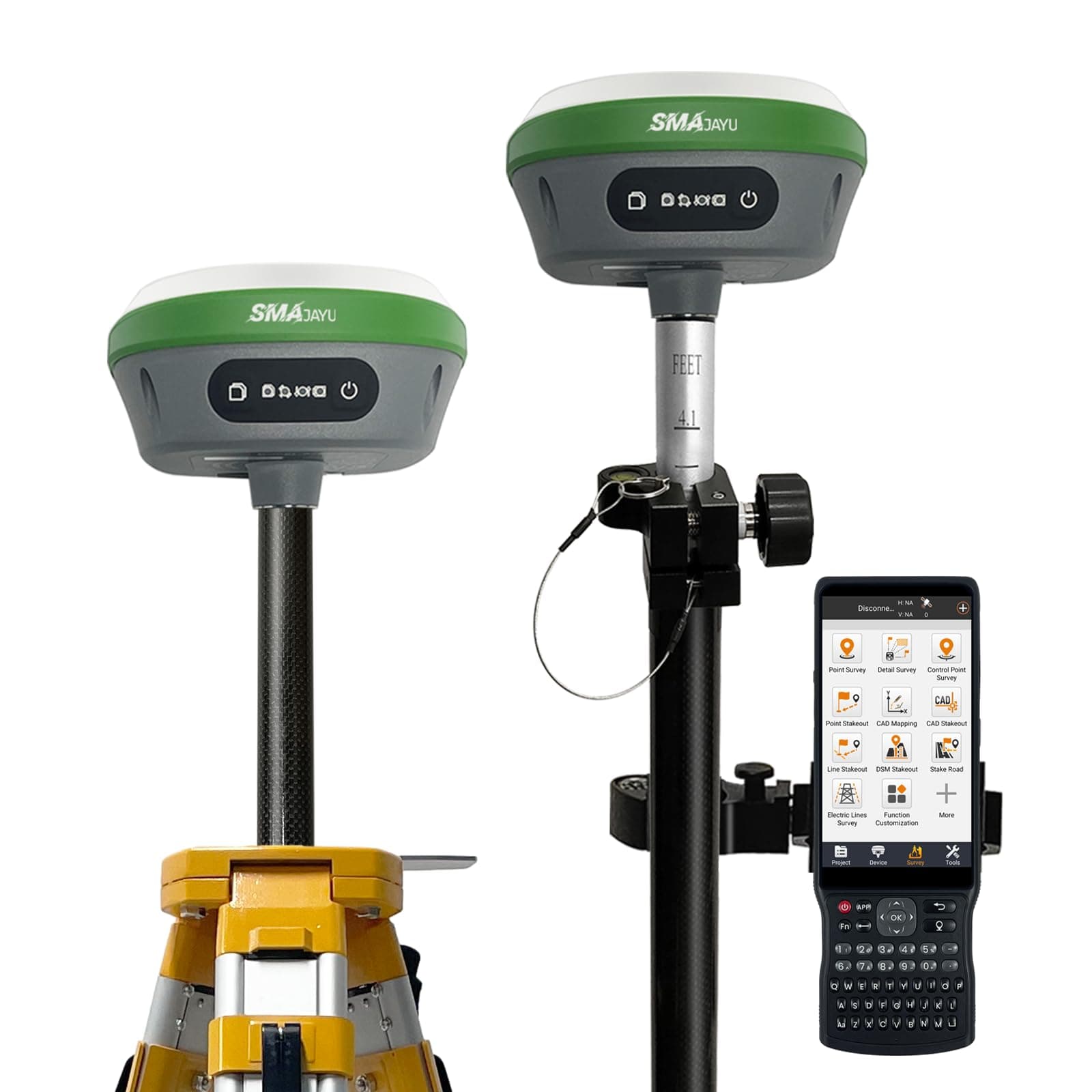 SMA26 Plus GNSS RTK Rover & Base Surveying Equipment with Controller and Software, 1cm Accuracy, NOAA Certified, IMU/PPP/UHF/NTRIP/Bluetooth, IP67 GPS for Civil Engineering and Topography