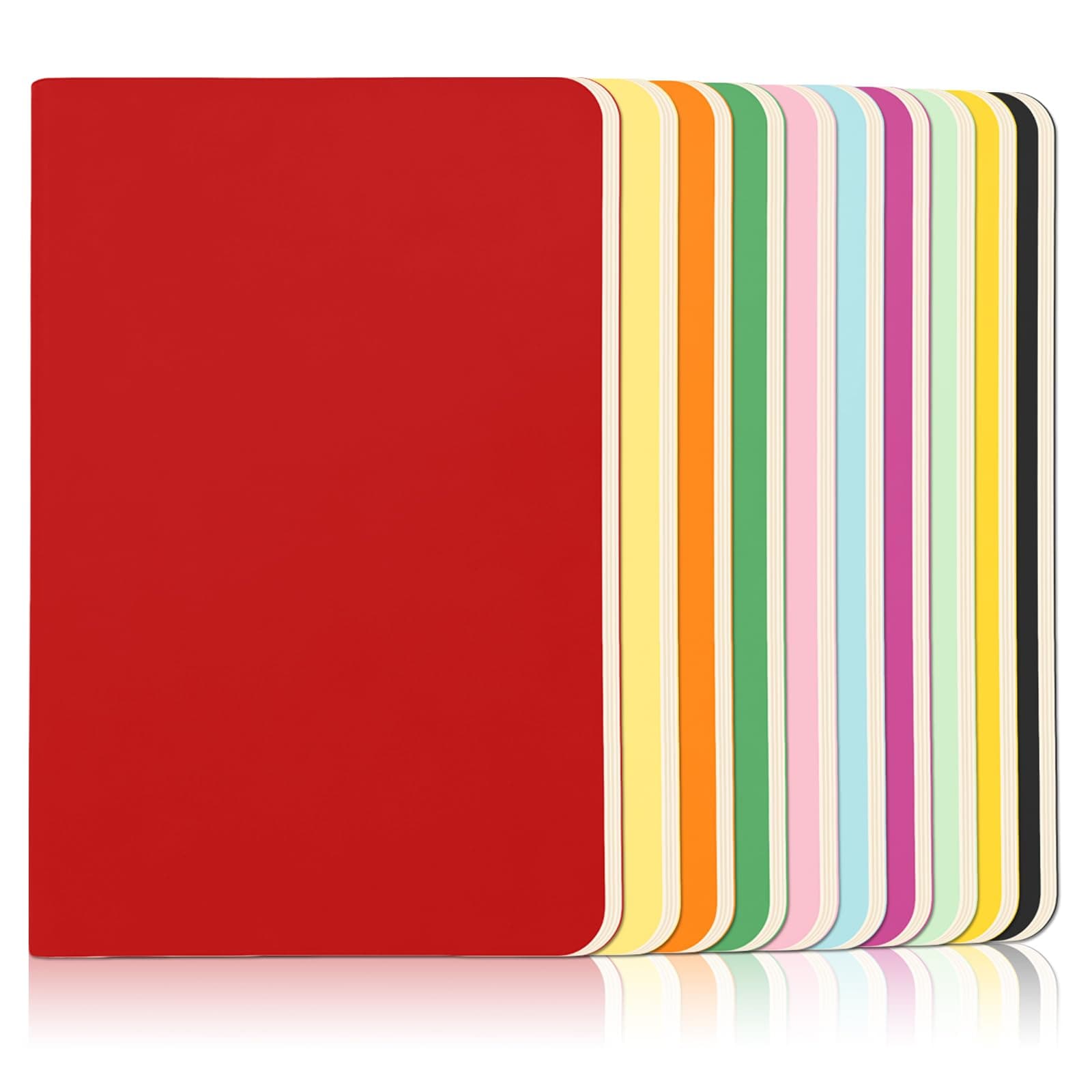 ojussa 10Pcs A6 Notebooks 60 Pages Each Rainbow Colorful Lined Notepad Multipack Notebook for Students Writing Memos Diary Traveler Supplies Making Plans 14×9cm