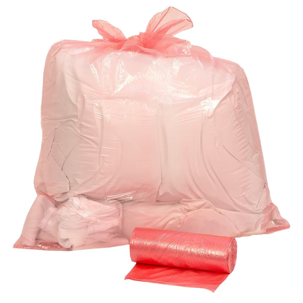 80L Red Fully Soluble Laundry Bag Large - 25 Pack